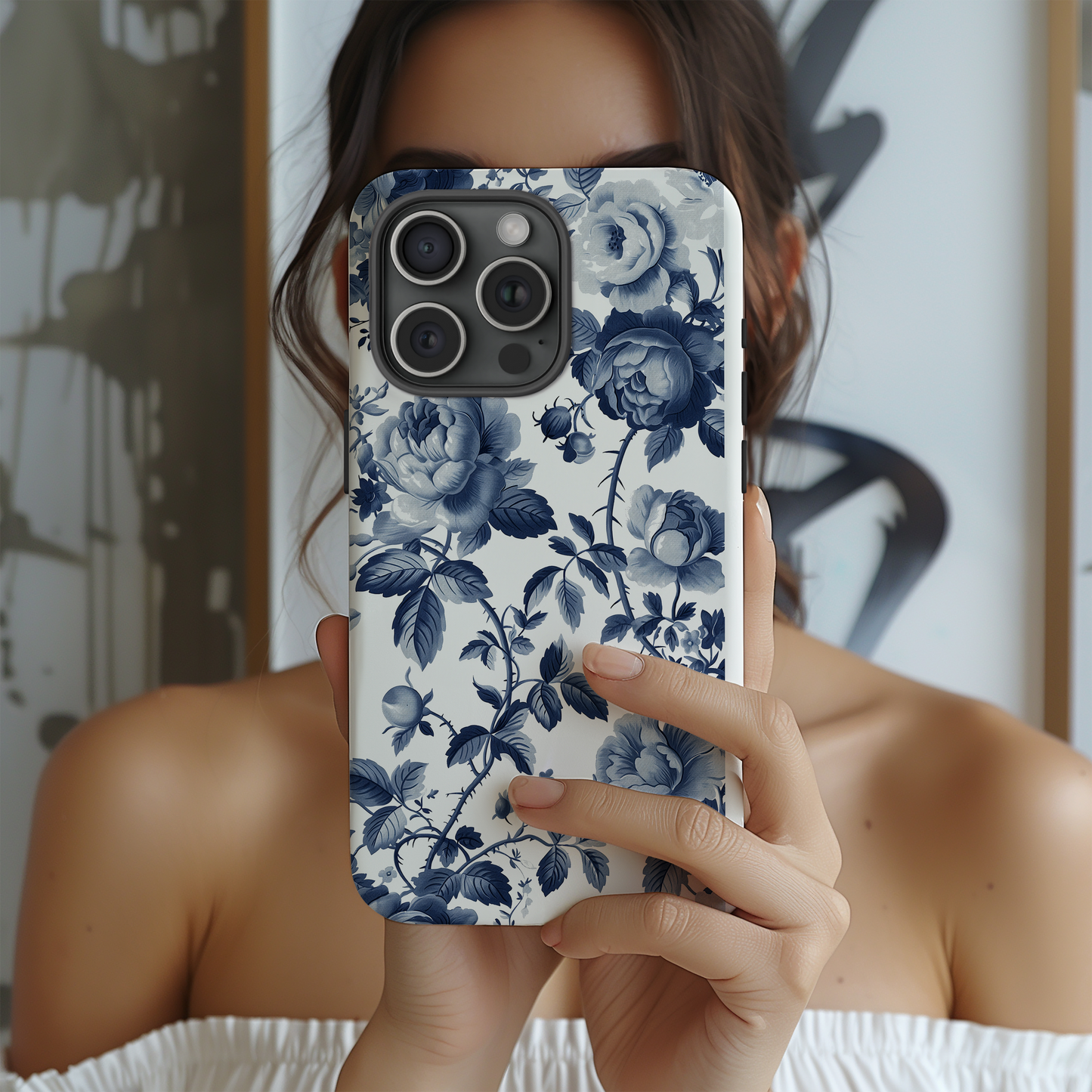 French Toile de Jouy Floral Phone Case – Timeless Elegance Meets Modern Protection