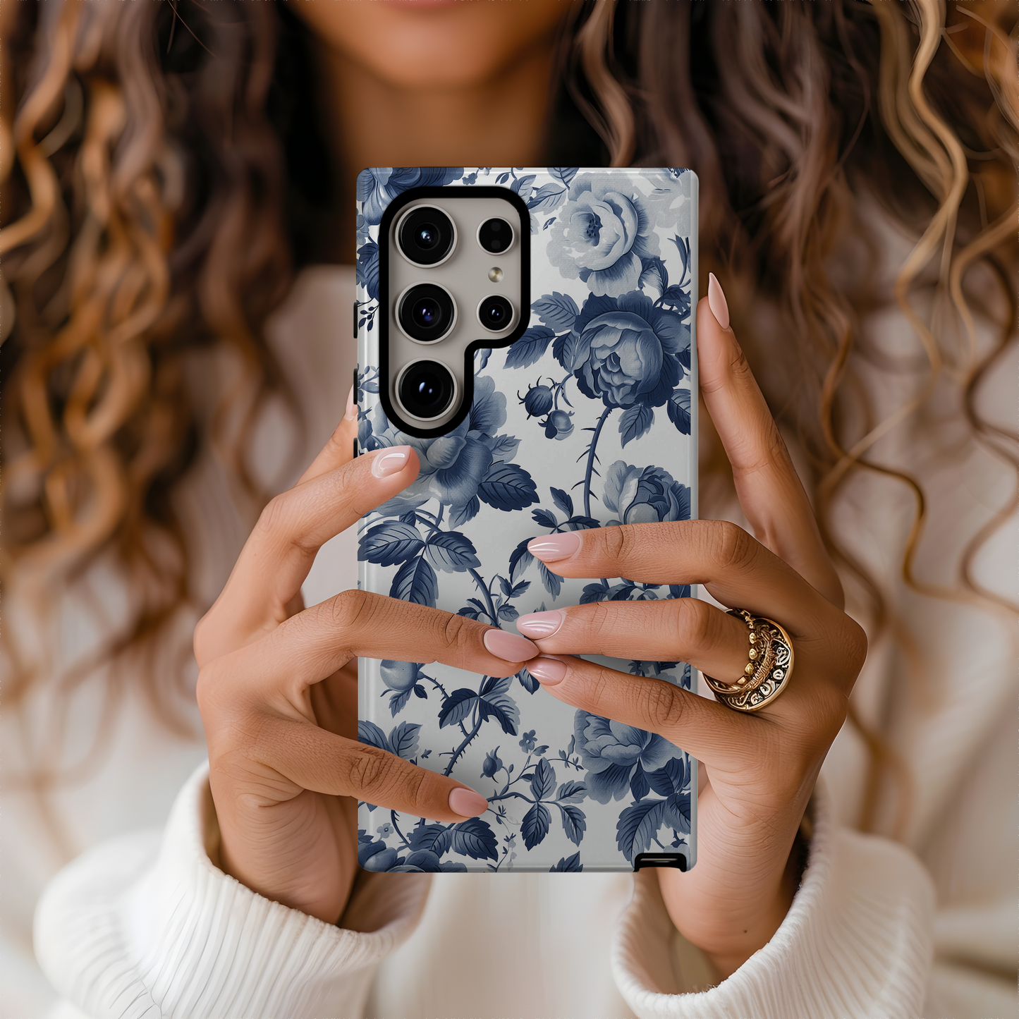 French Toile de Jouy Floral Phone Case – Timeless Elegance Meets Modern Protection