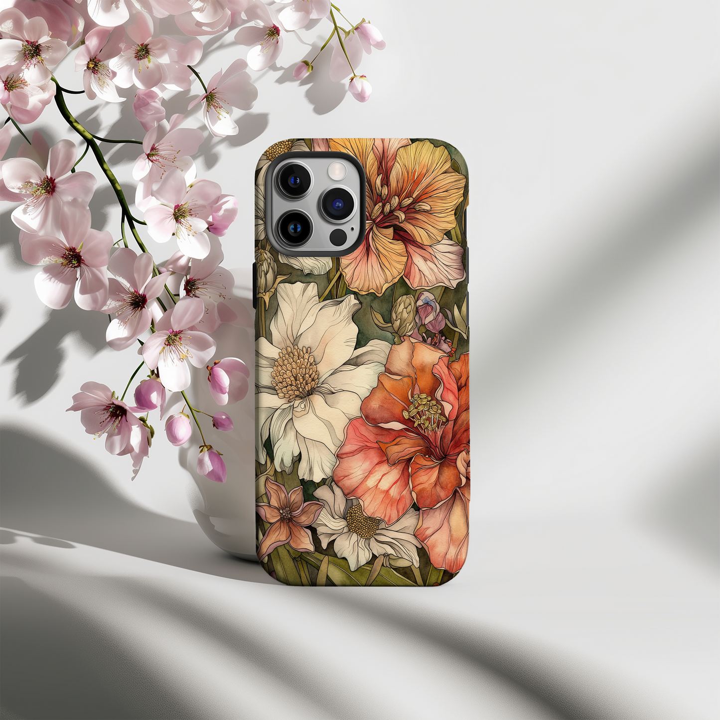 Vintage Floral Phone Case – Timeless Blooms with Modern Durability