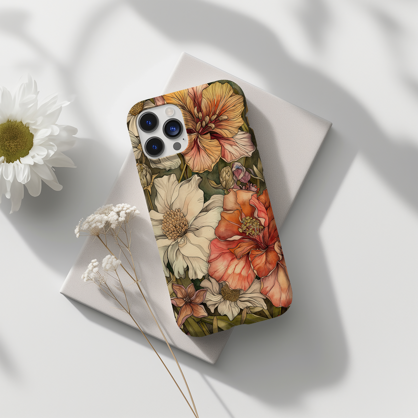 Vintage Floral Phone Case – Timeless Blooms with Modern Durability