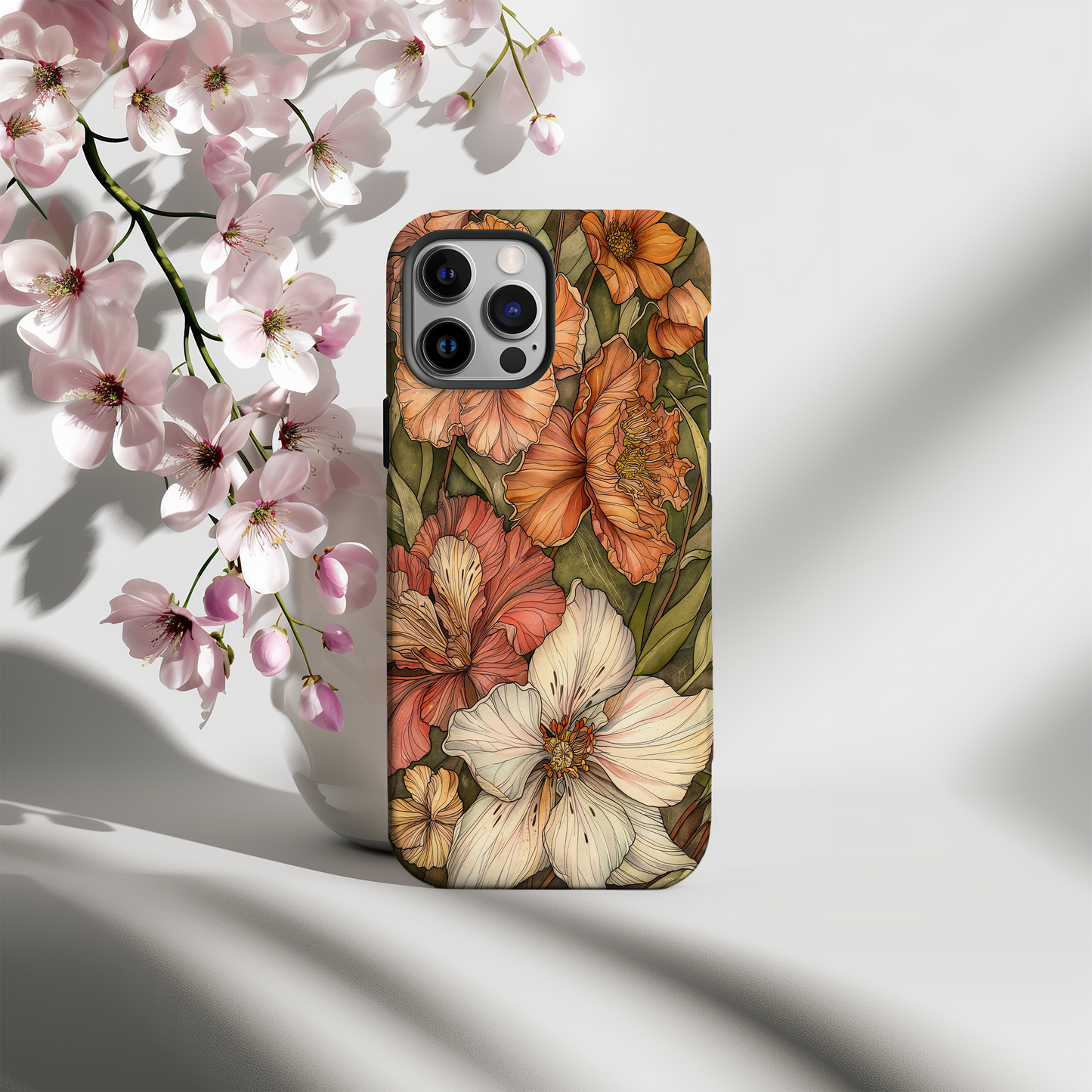 Vintage Floral Phone Case – Timeless Blooms with Modern Durability