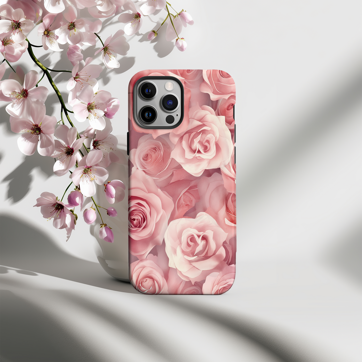 Dreamy Roses Garden Protective Phone Case – Elegant Floral Design