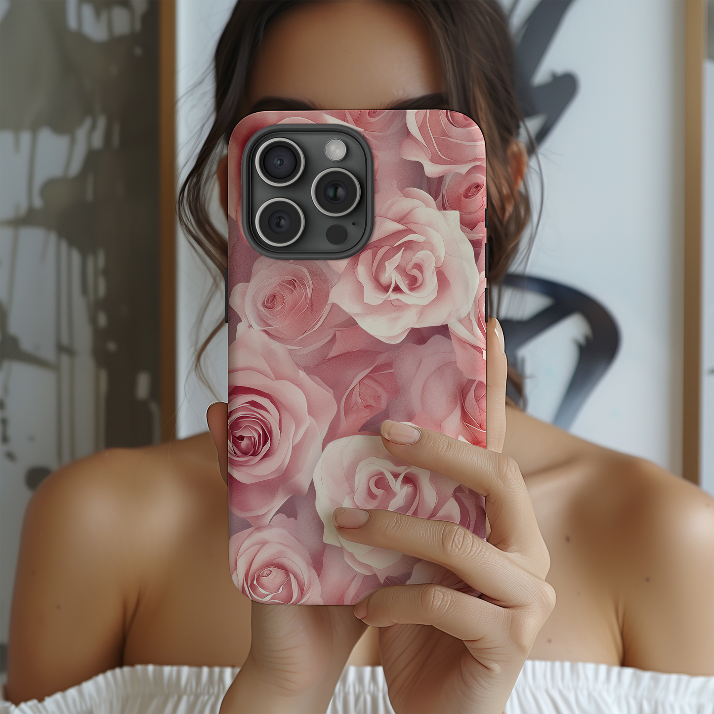 Dreamy Roses Garden Protective Phone Case – Elegant Floral Design