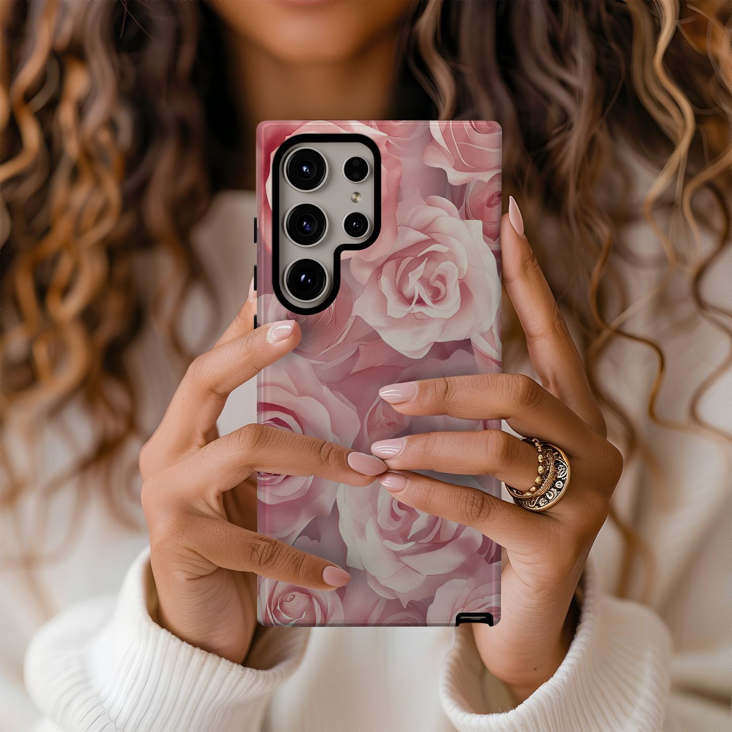 Dreamy Roses Garden Protective Phone Case – Elegant Floral Design