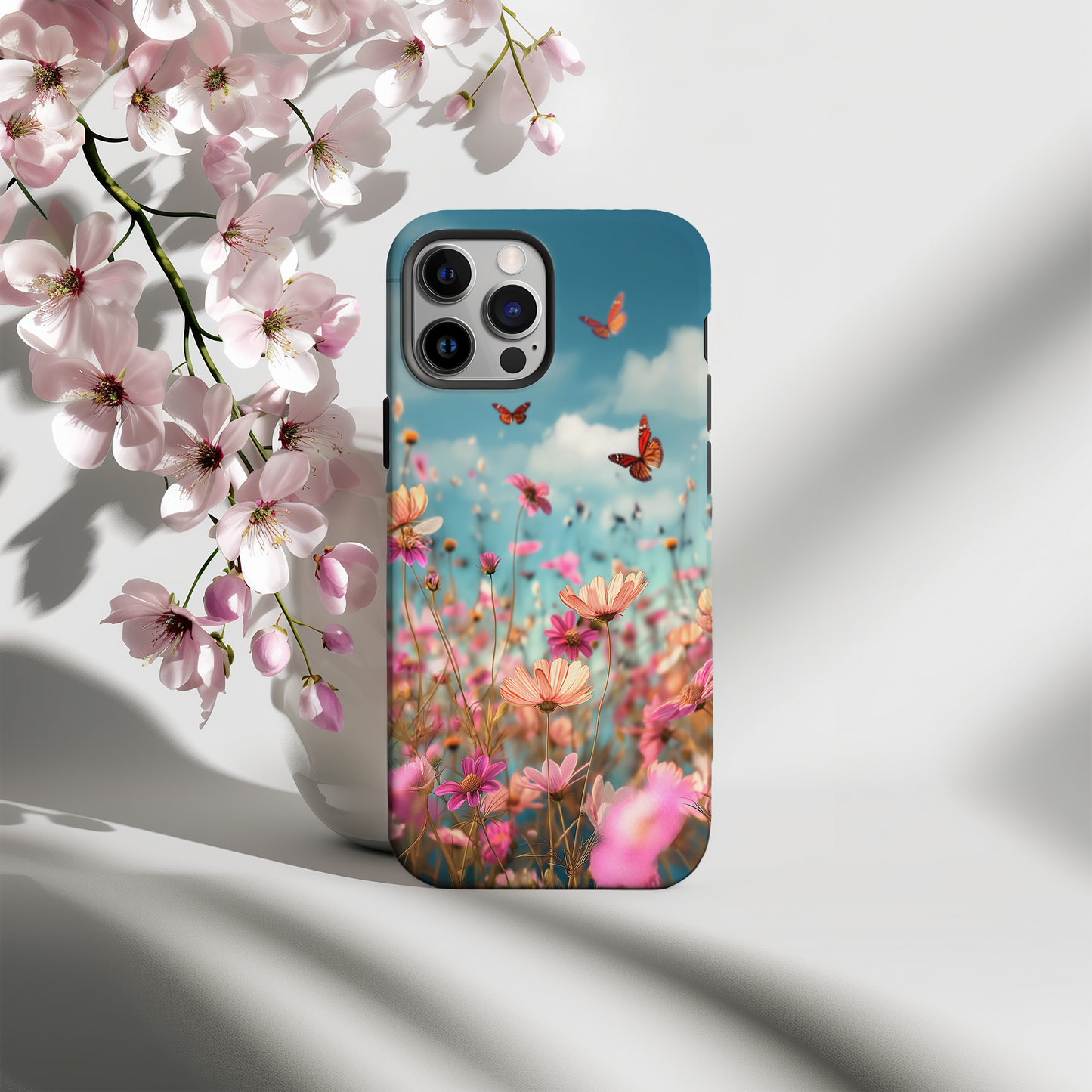 Wildflower & Butterfly Phone Case – Nature’s Harmony with Everyday Protection