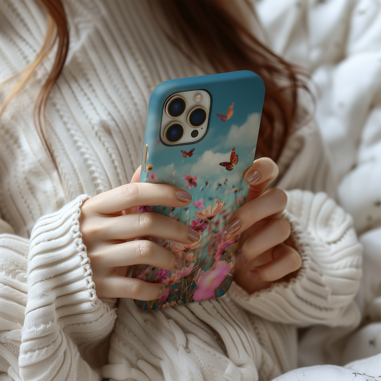 Wildflower & Butterfly Phone Case – Nature’s Harmony with Everyday Protection