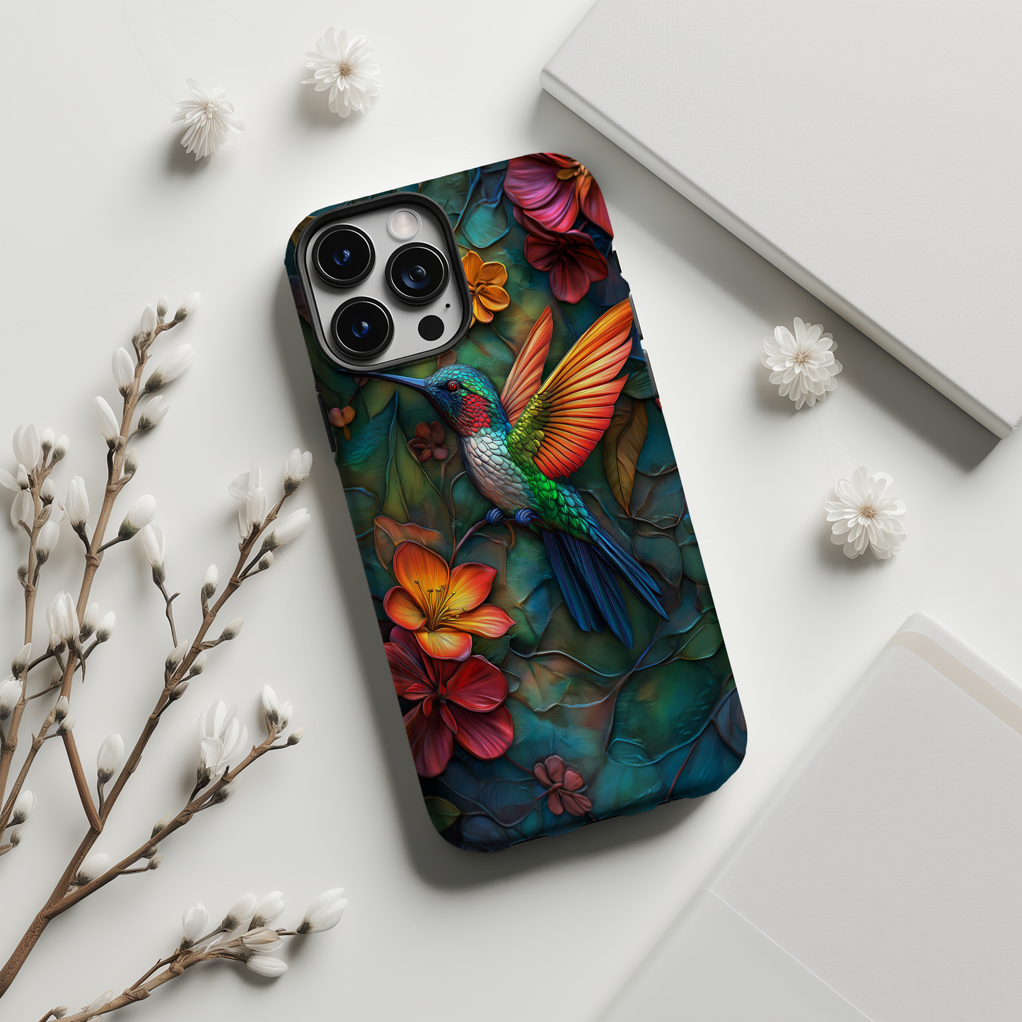 3D Hummingbird Phone Case – Vibrant Wings with Everyday Protection