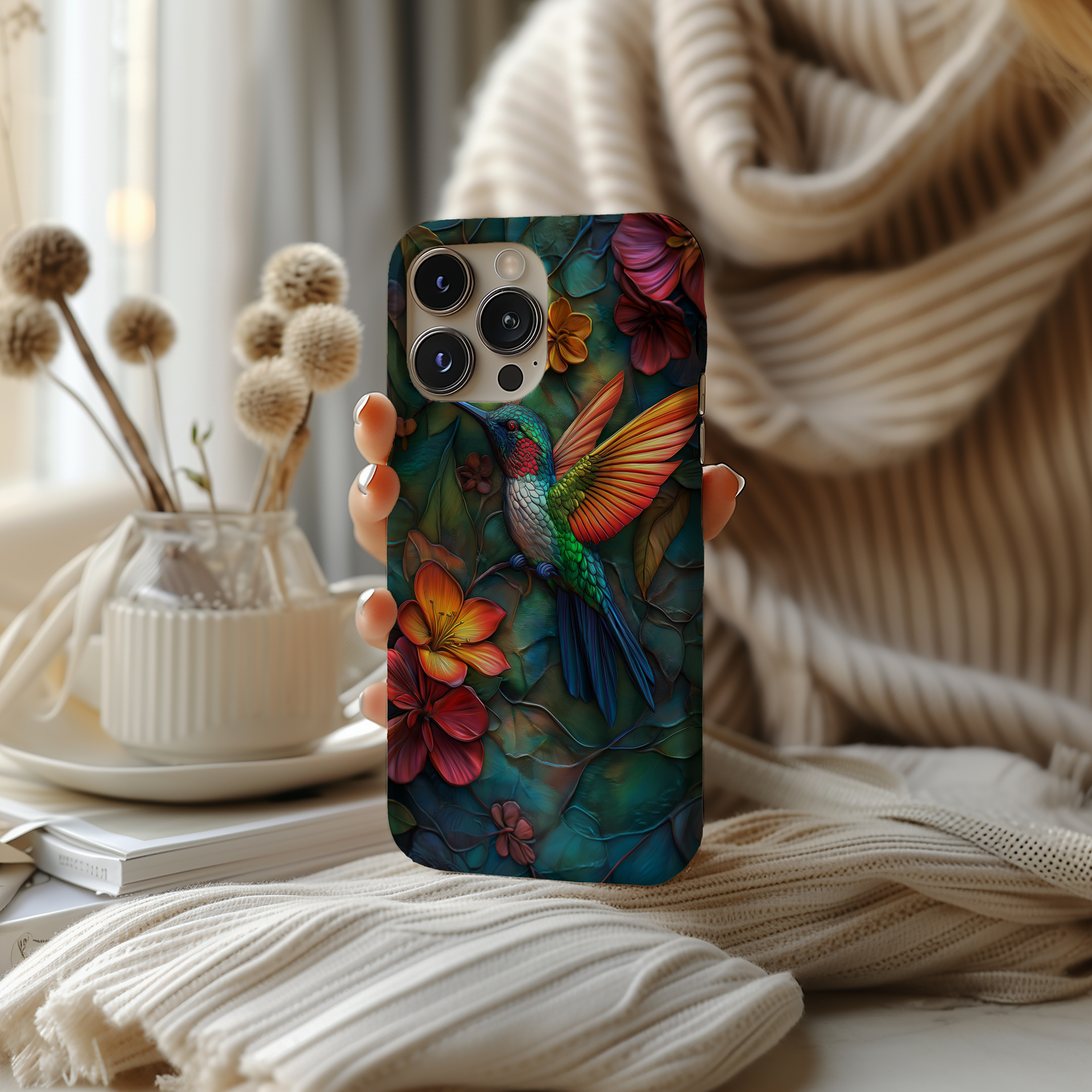 3D Hummingbird Phone Case – Vibrant Wings with Everyday Protection