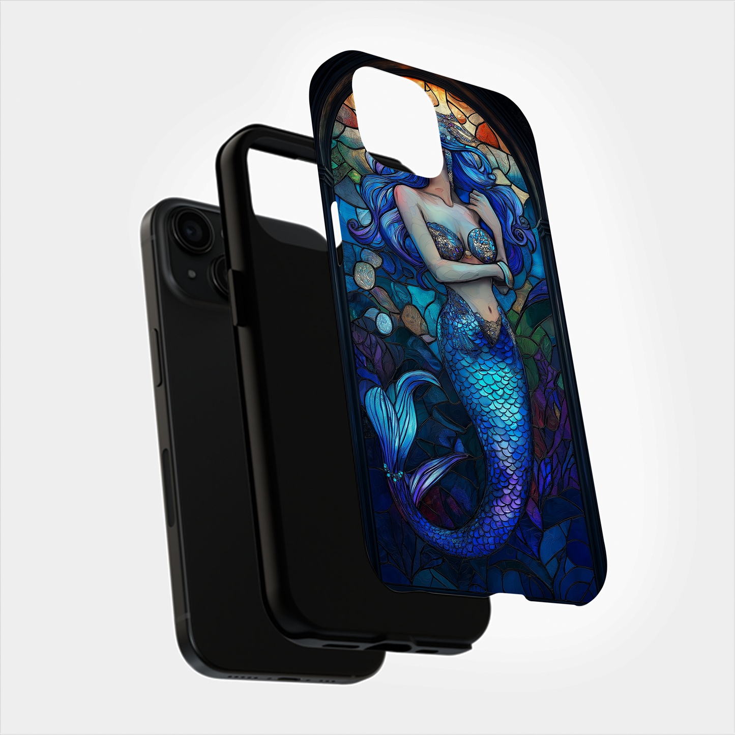 Mermaid Stained Glass Phone Case – Ethereal Ocean Beauty with Everyday Protection