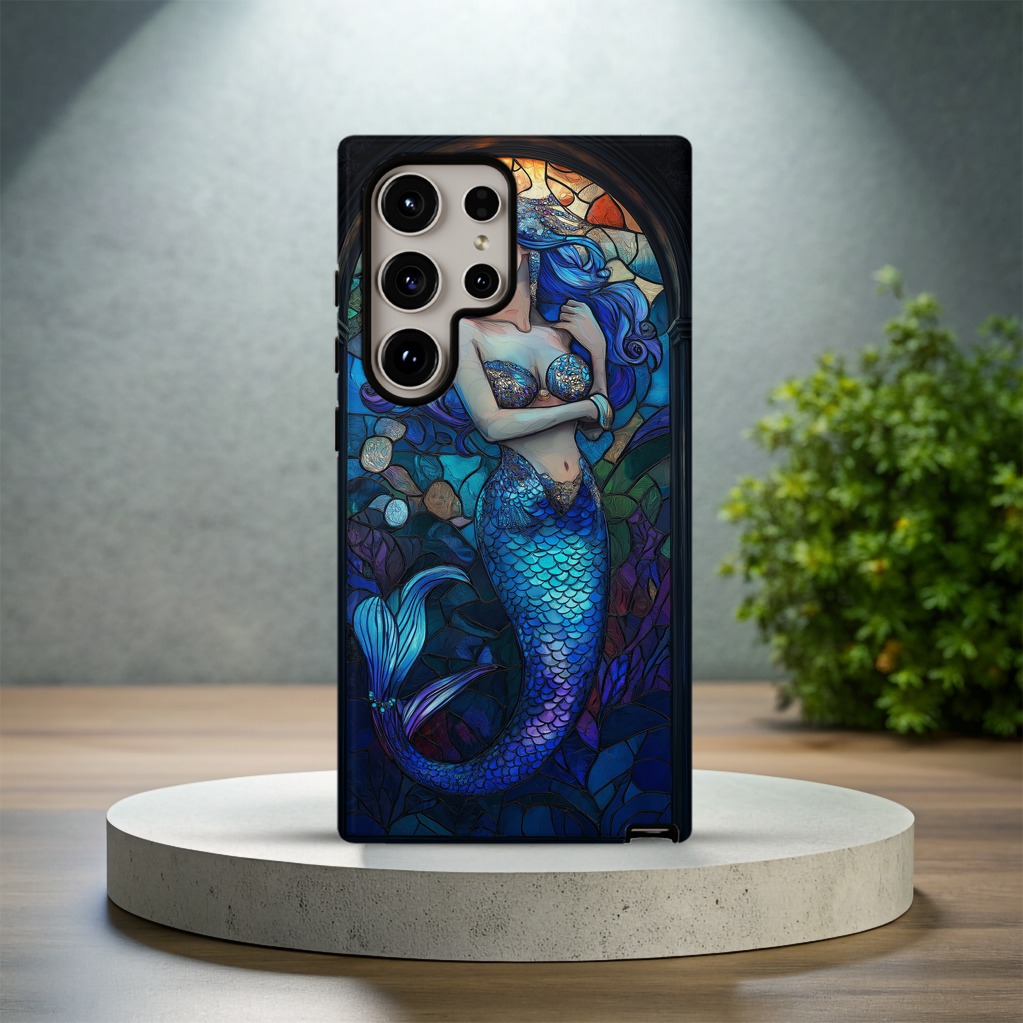 Mermaid Stained Glass Phone Case – Ethereal Ocean Beauty with Everyday Protection