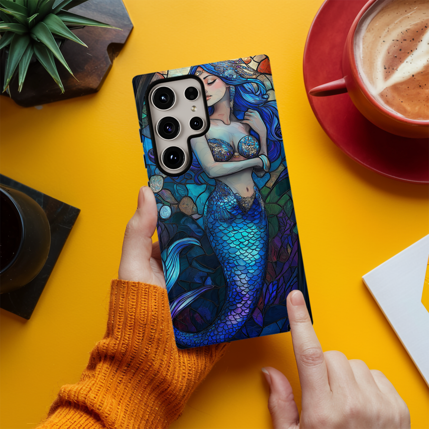 Mermaid Stained Glass Phone Case – Ethereal Ocean Beauty with Everyday Protection