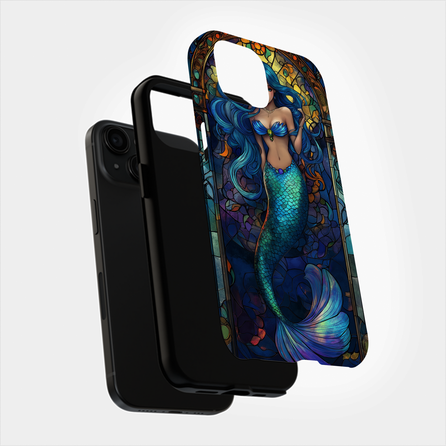 Mermaid Stained Glass Phone Case – Ethereal Ocean Beauty with Everyday Protection