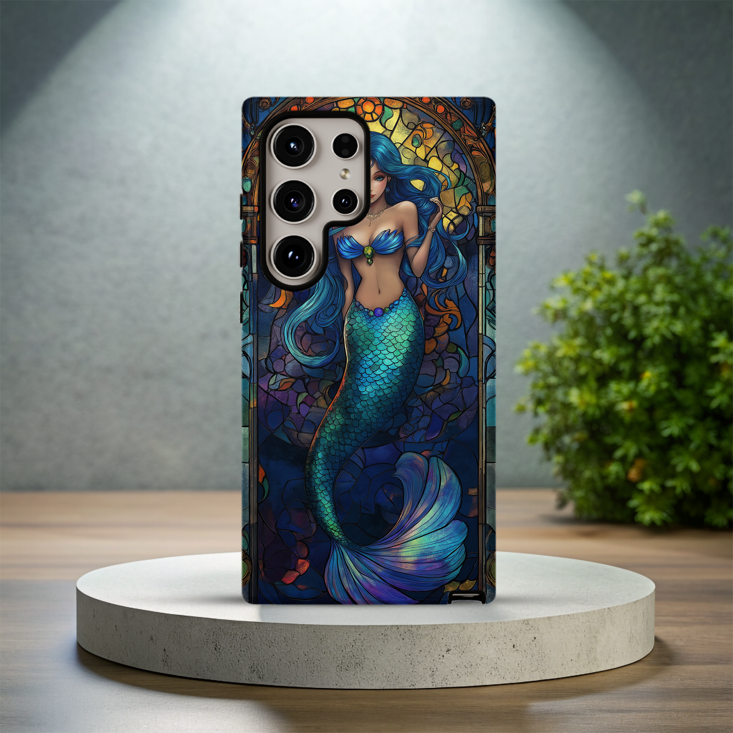 Mermaid Stained Glass Phone Case – Ethereal Ocean Beauty with Everyday Protection