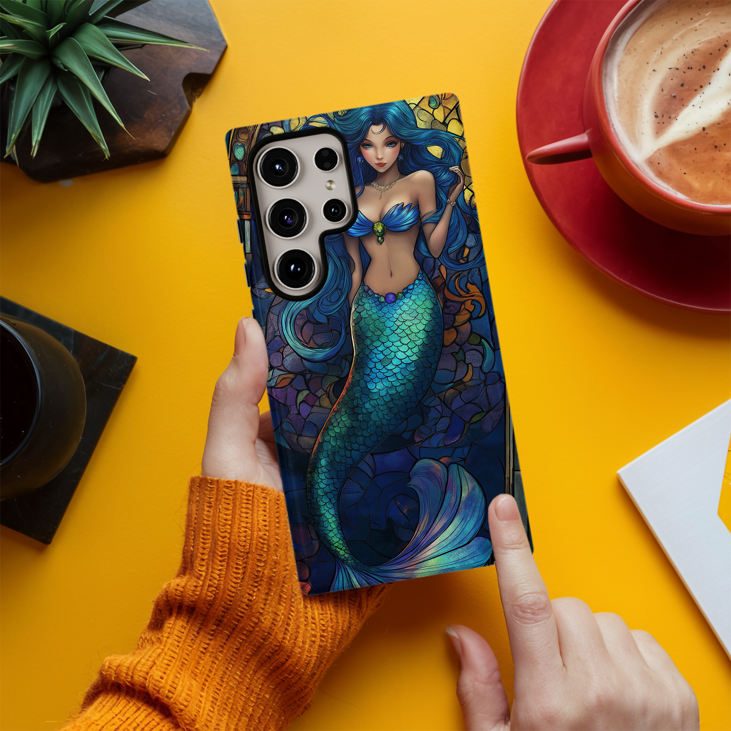Mermaid Stained Glass Phone Case – Ethereal Ocean Beauty with Everyday Protection