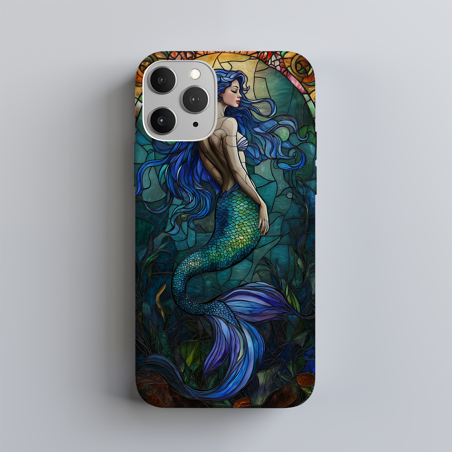 Mermaid Stained Glass Phone Case – Ethereal Ocean Beauty with Everyday Protection