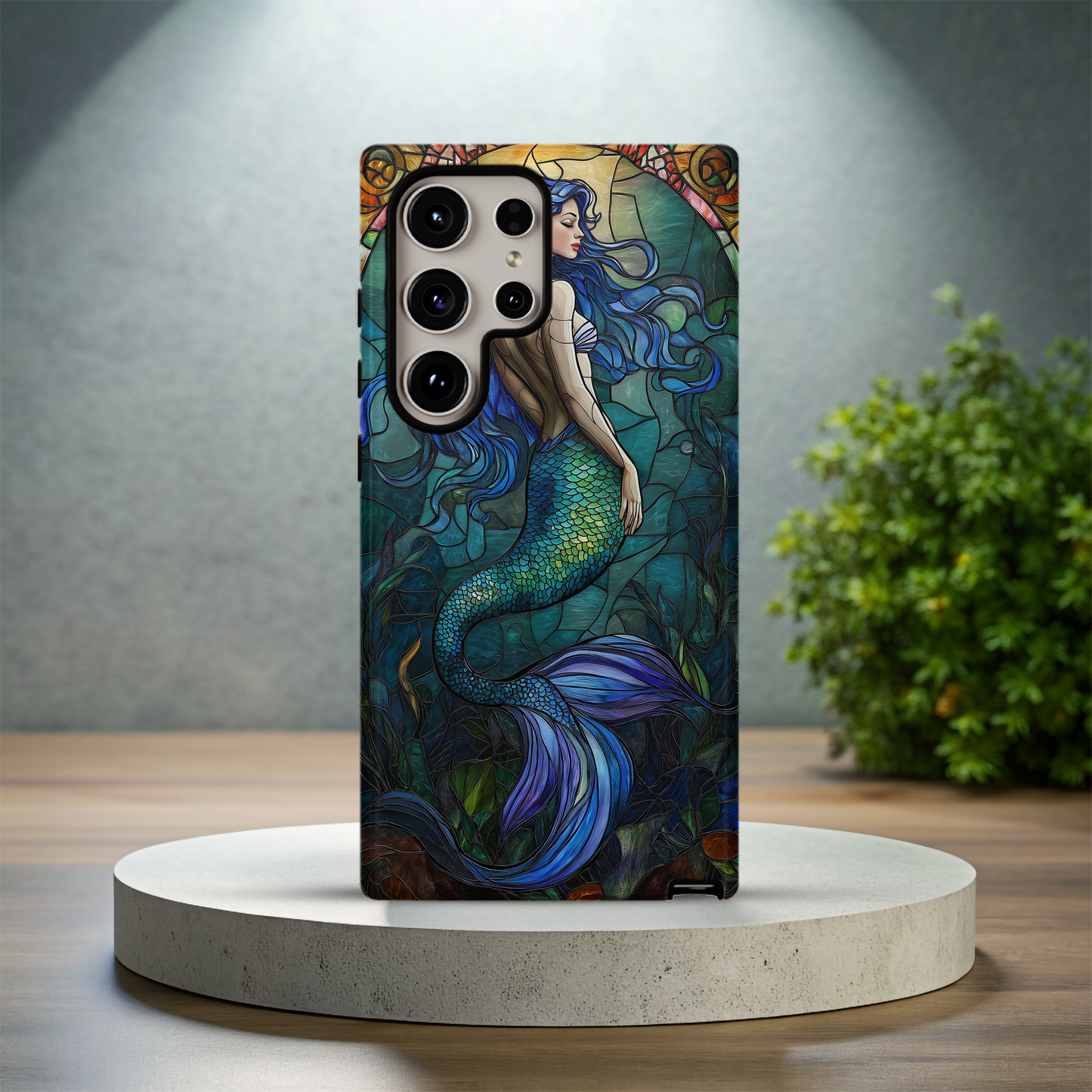 Mermaid Stained Glass Phone Case – Ethereal Ocean Beauty with Everyday Protection