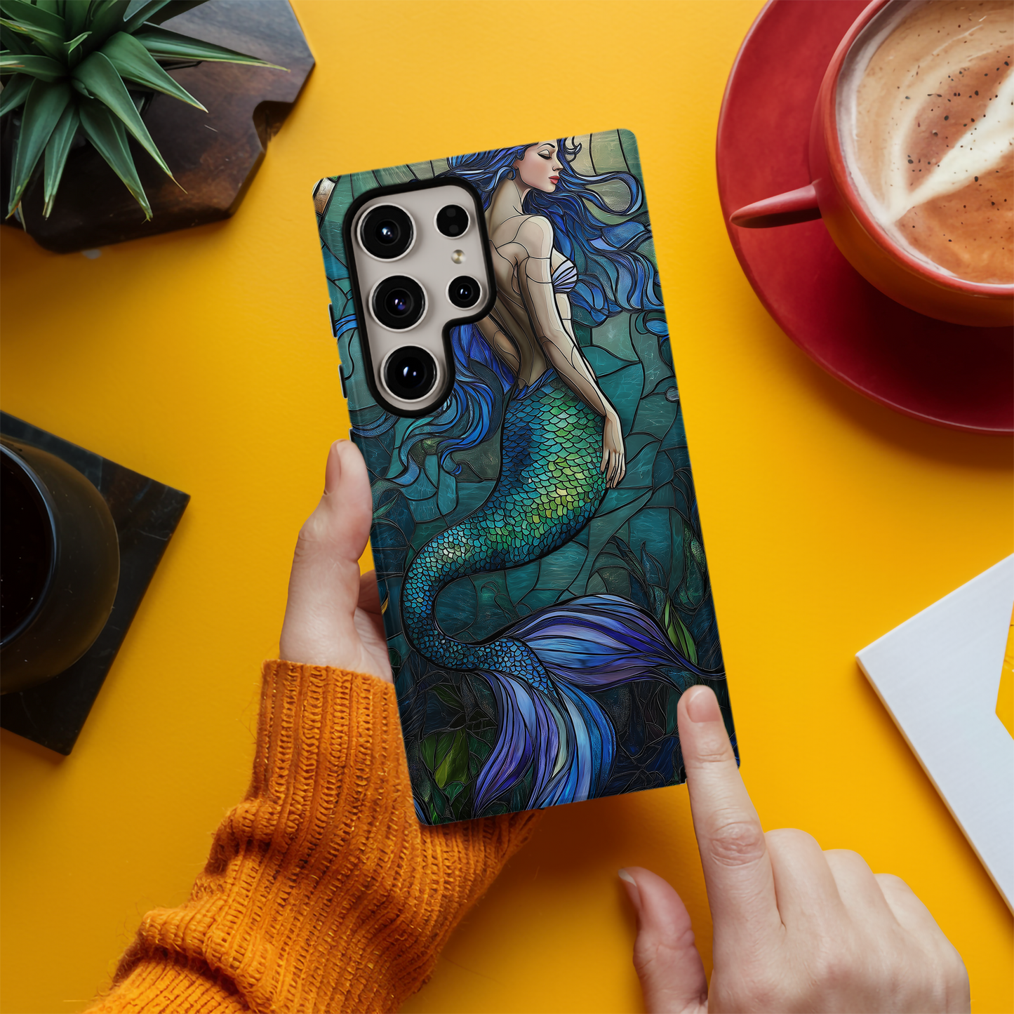 Mermaid Stained Glass Phone Case – Ethereal Ocean Beauty with Everyday Protection
