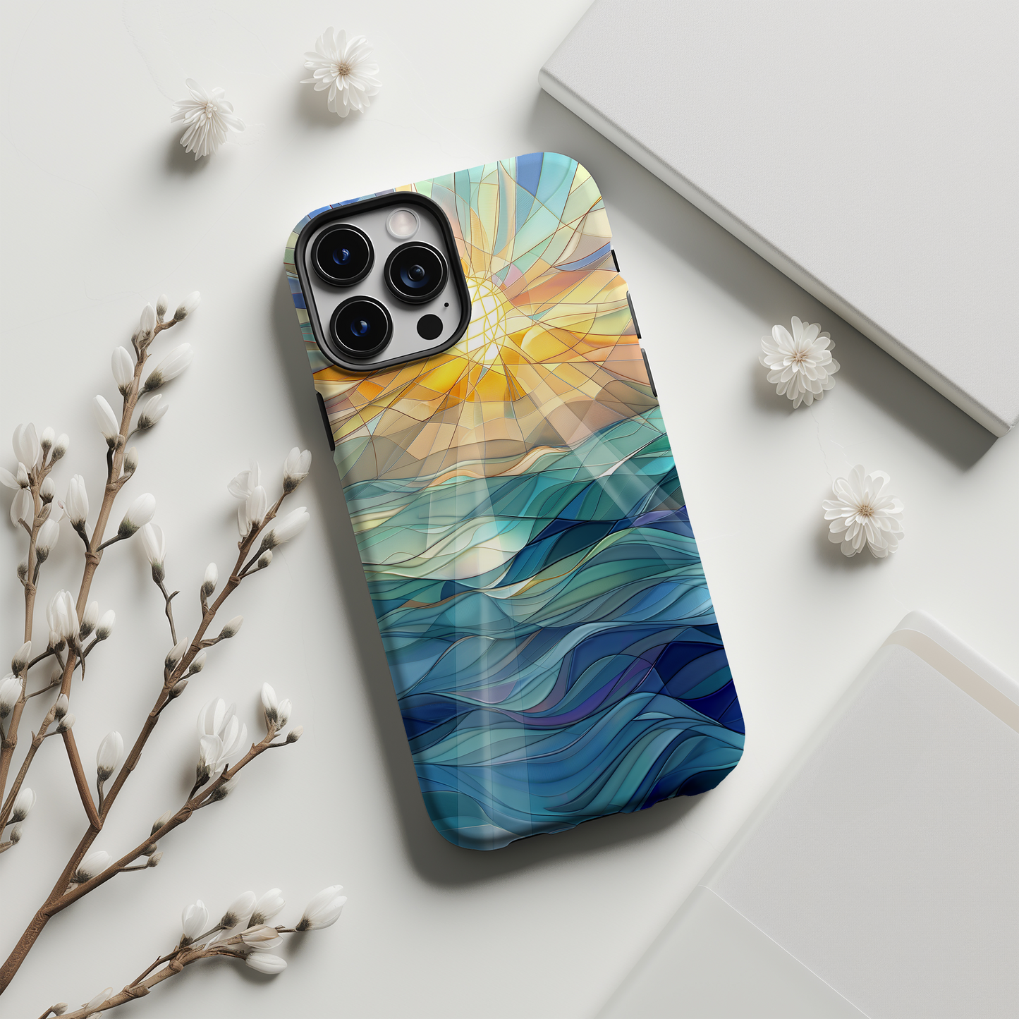 Sun Rays & Waves Phone Case – Radiant Energy with Everyday Protection