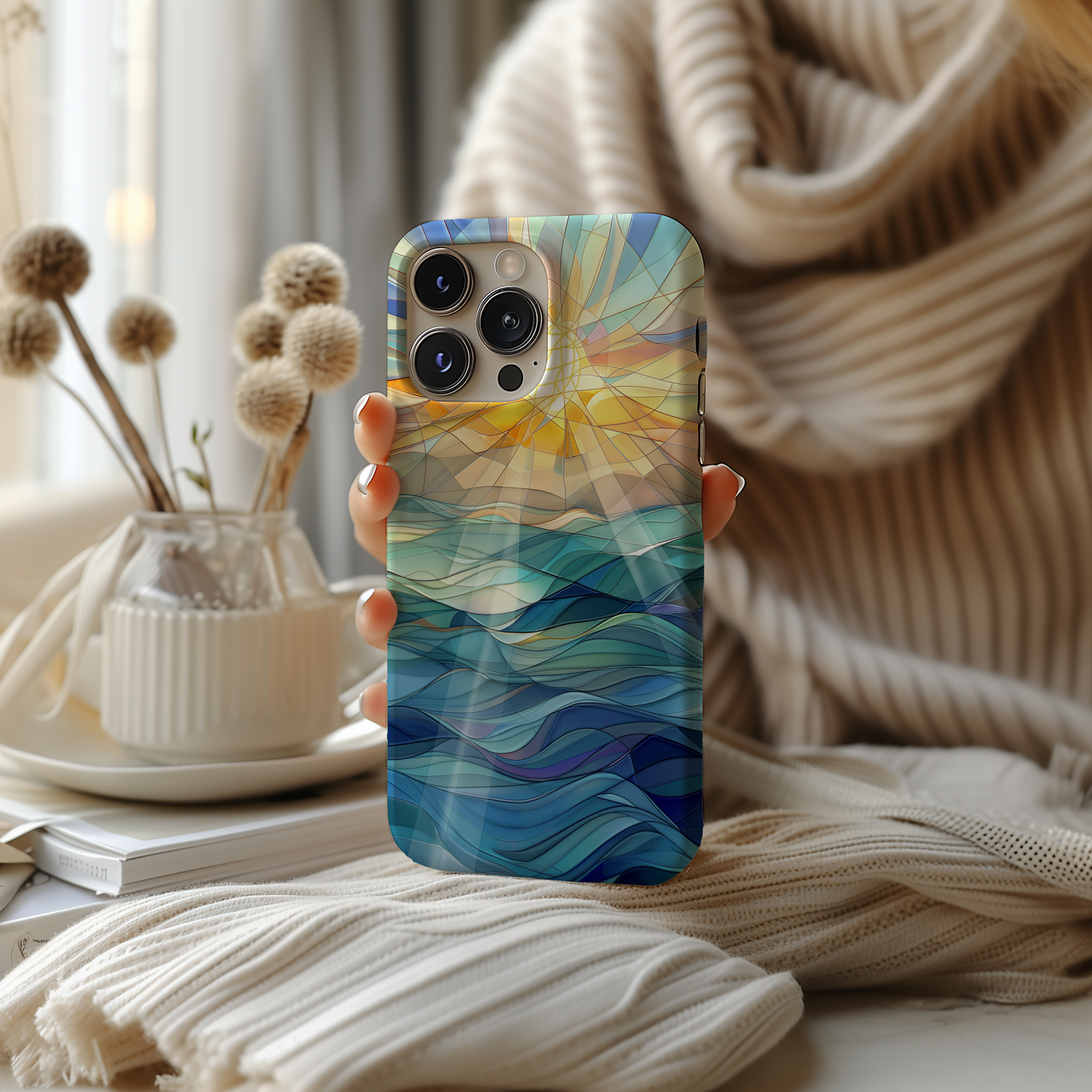 Sun Rays & Waves Phone Case – Radiant Energy with Everyday Protection