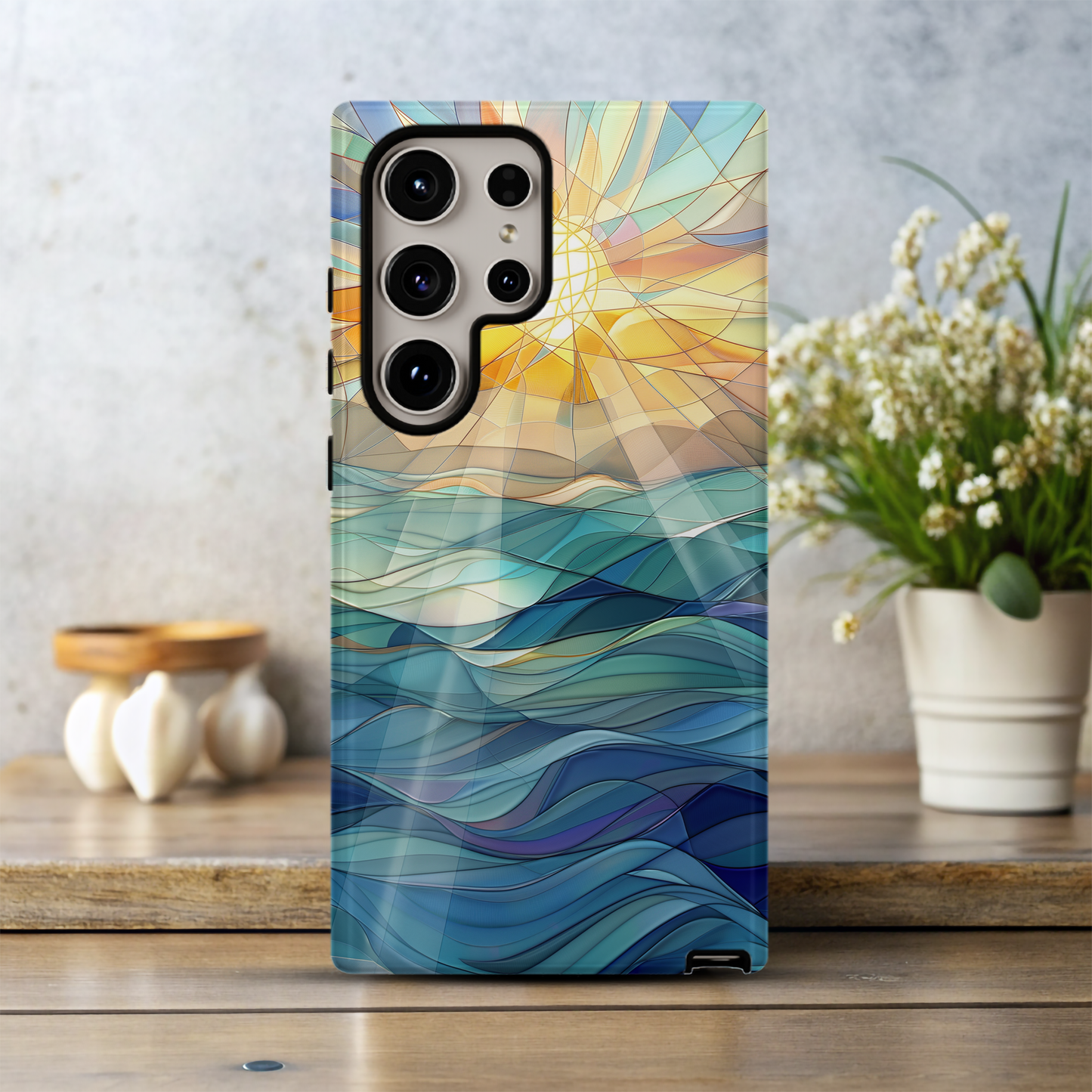 Sun Rays & Waves Phone Case – Radiant Energy with Everyday Protection