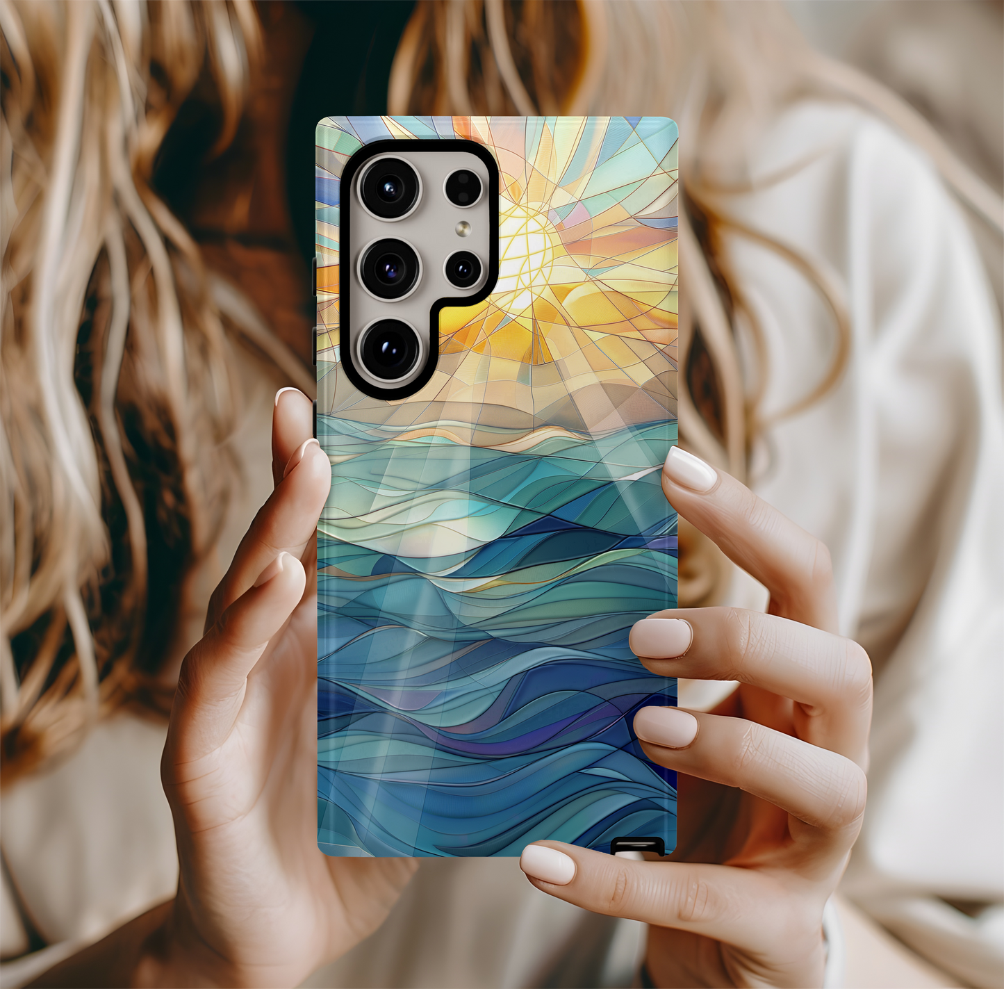 Sun Rays & Waves Phone Case – Radiant Energy with Everyday Protection
