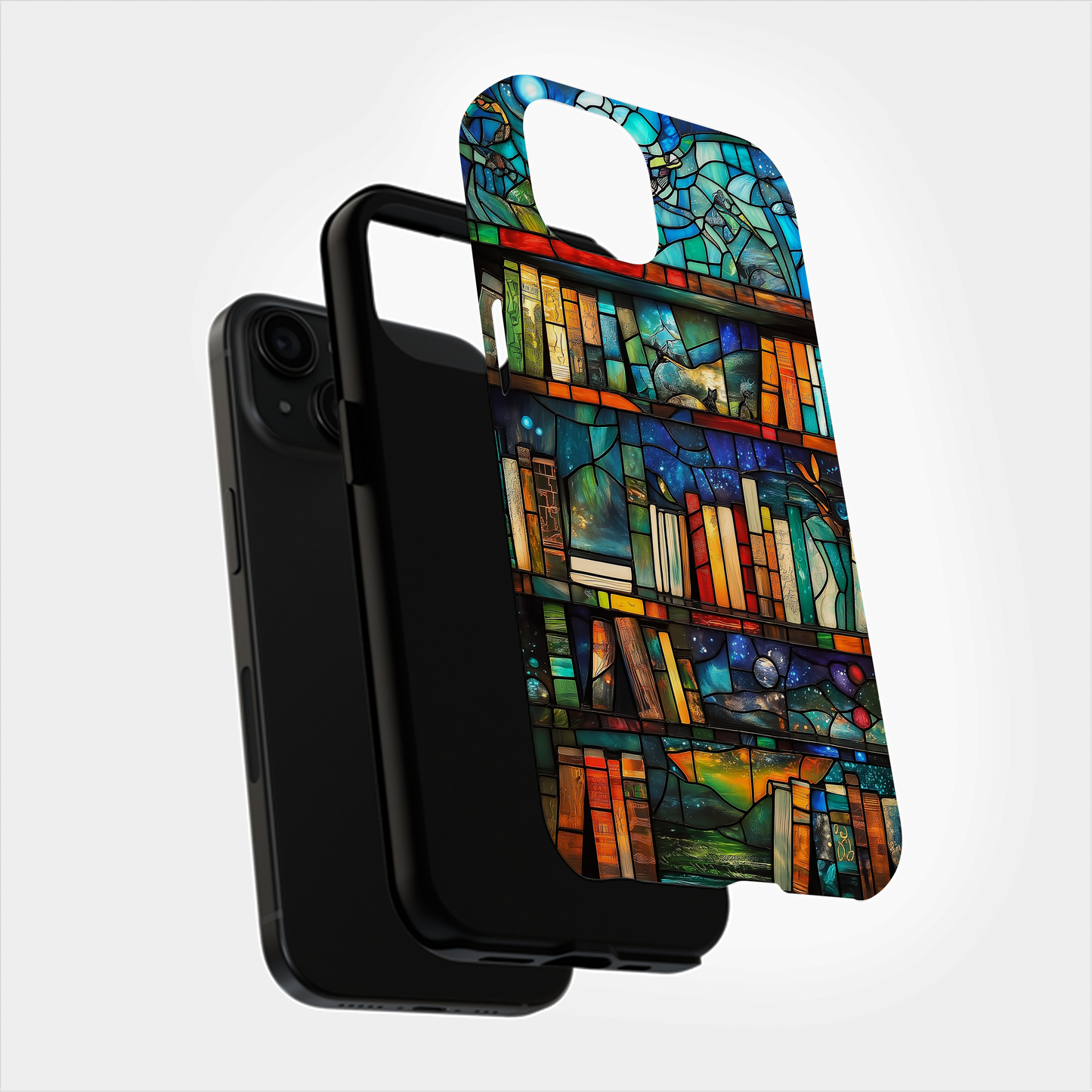 Whimsical Bookshelf Phone Case – A Magical Library with Everyday Protection