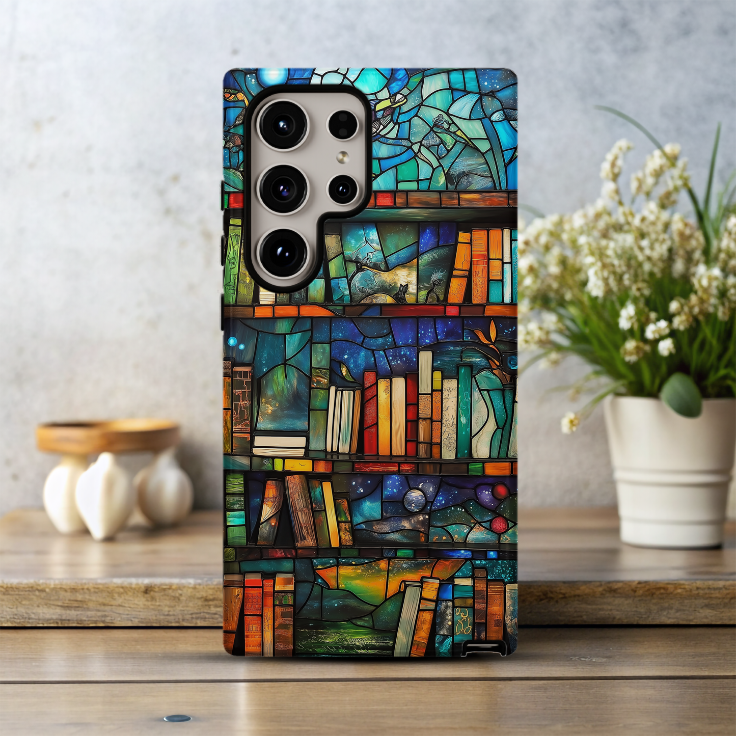 Whimsical Bookshelf Phone Case – A Magical Library with Everyday Protection