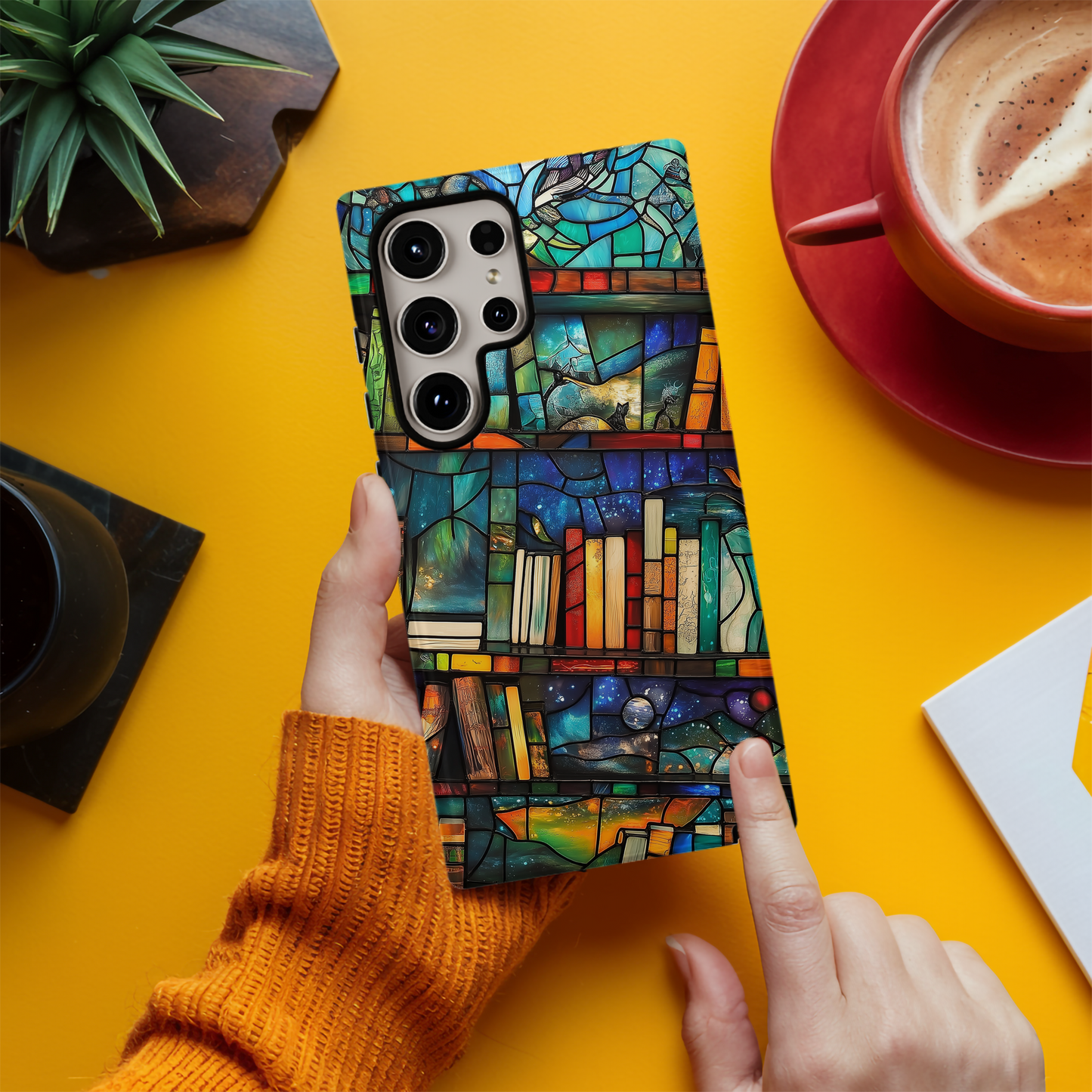 Whimsical Bookshelf Phone Case – A Magical Library with Everyday Protection