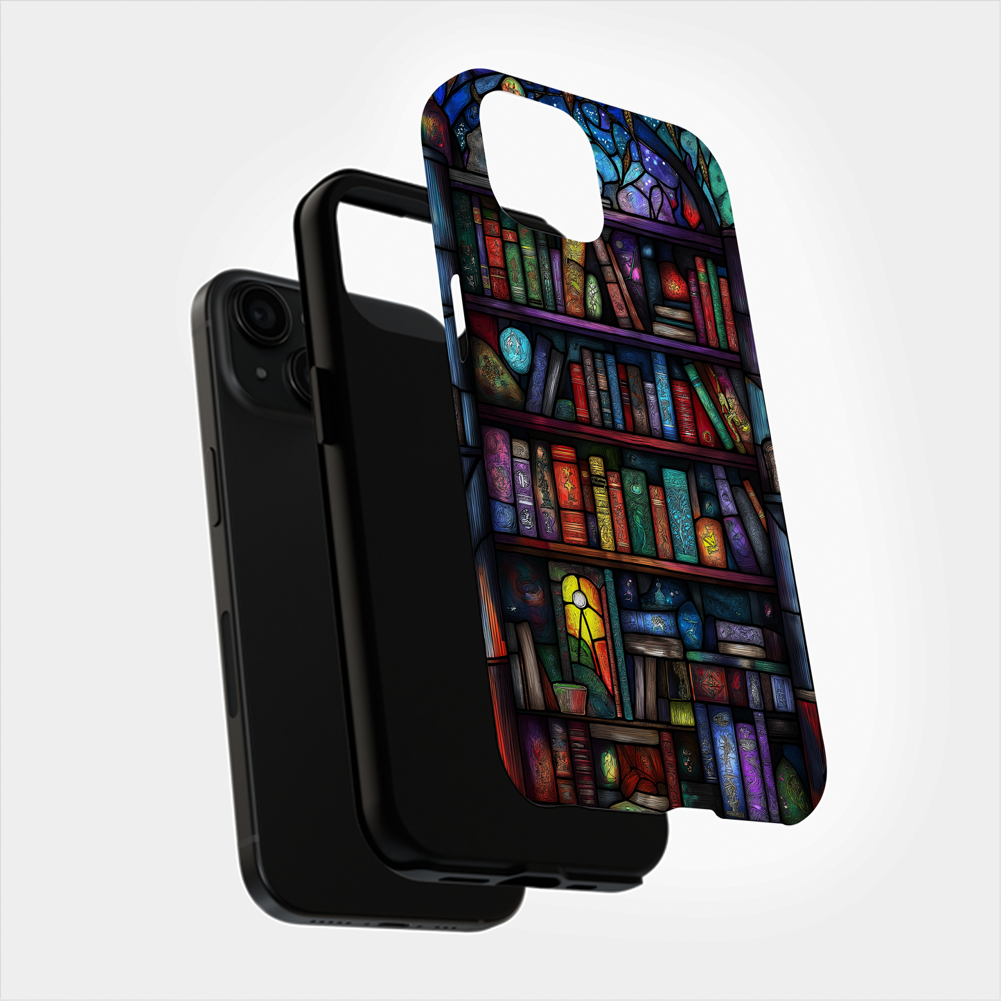 Whimsical Bookshelf Phone Case – A Magical Library with Everyday Protection