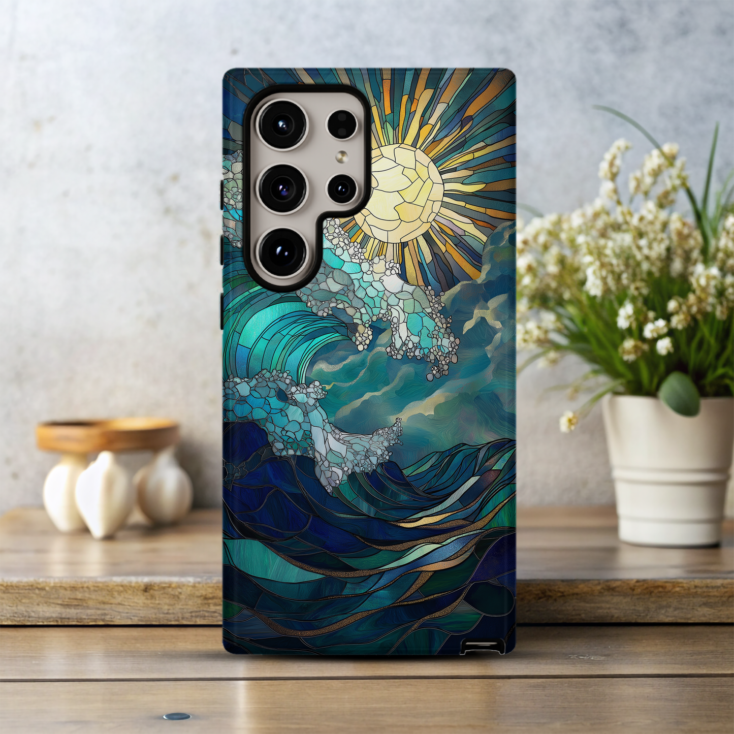Sun Rays & Waves Phone Case – Radiant Energy with Everyday Protection