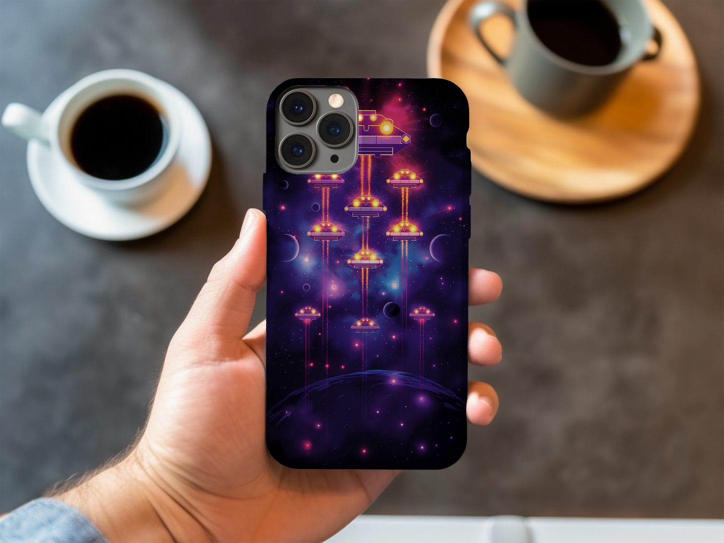 Retro Space Fighters Phone Case – Arcade Action with Everyday Protection