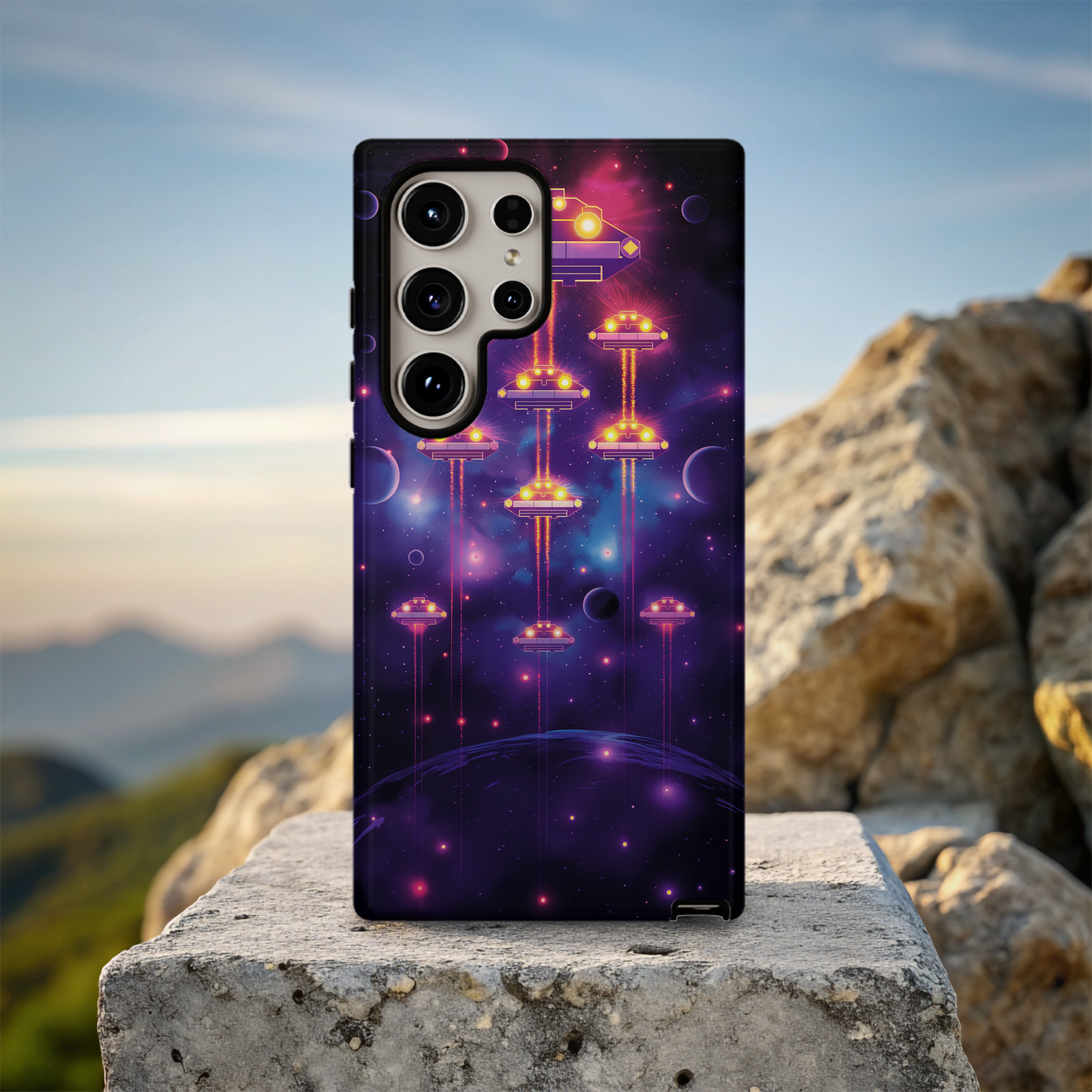 Retro Space Fighters Phone Case – Arcade Action with Everyday Protection