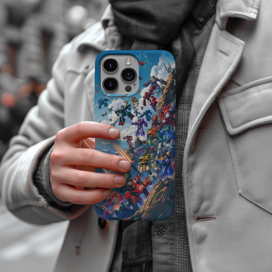 Retro Space Robots Phone Case β Futuristic Nostalgia with Everyday Protection