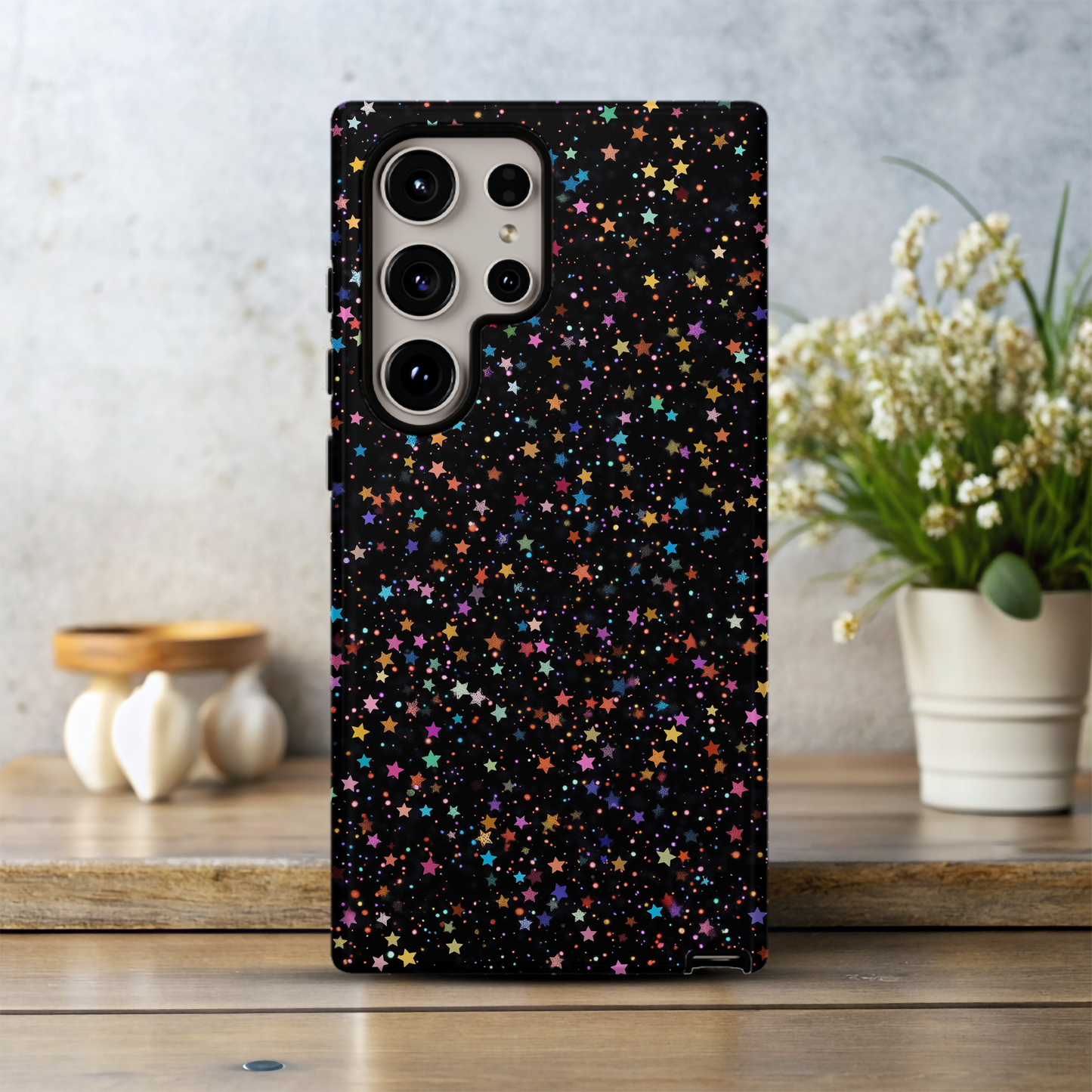 Holographic Stars Phone Case – Cosmic Shine with Everyday Protection