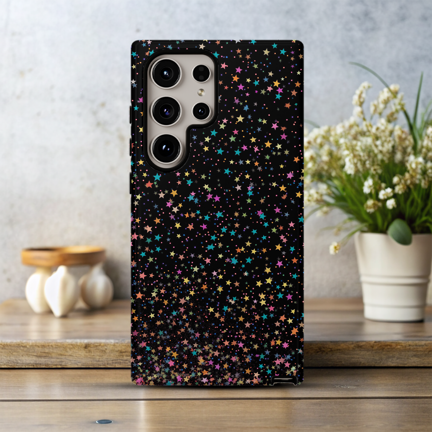 Holographic Stars Phone Case – Cosmic Shine with Everyday Protection