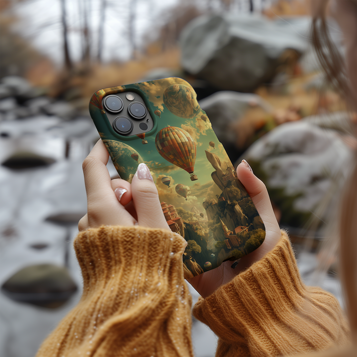 Whimsical Hot Air Balloons Phone Case – Soaring Dreams with Everyday Protection