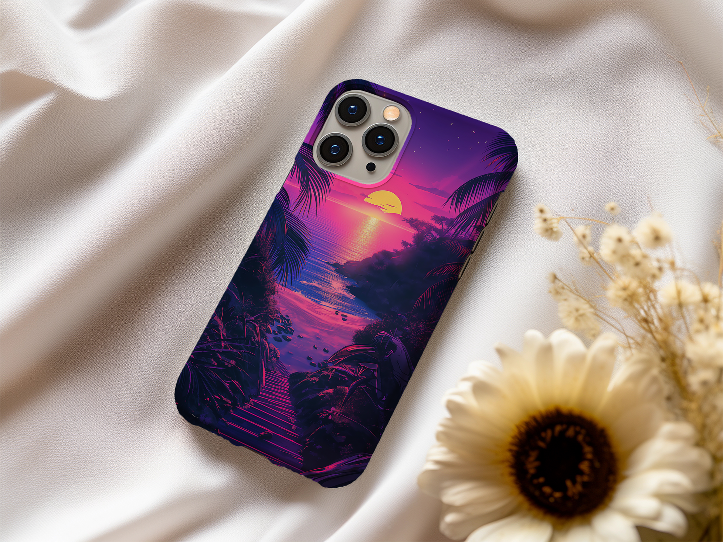 Neon Beach Phone Case – Vibrant Tropical Vibes with Everyday Protection