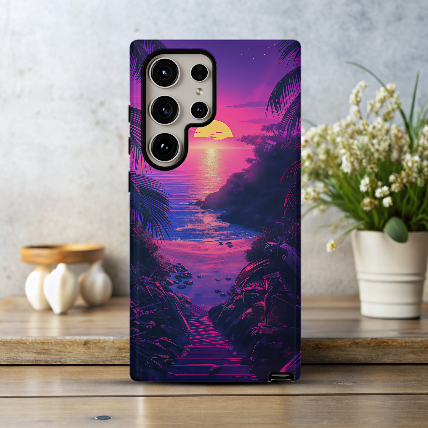 Neon Beach Phone Case – Vibrant Tropical Vibes with Everyday Protection