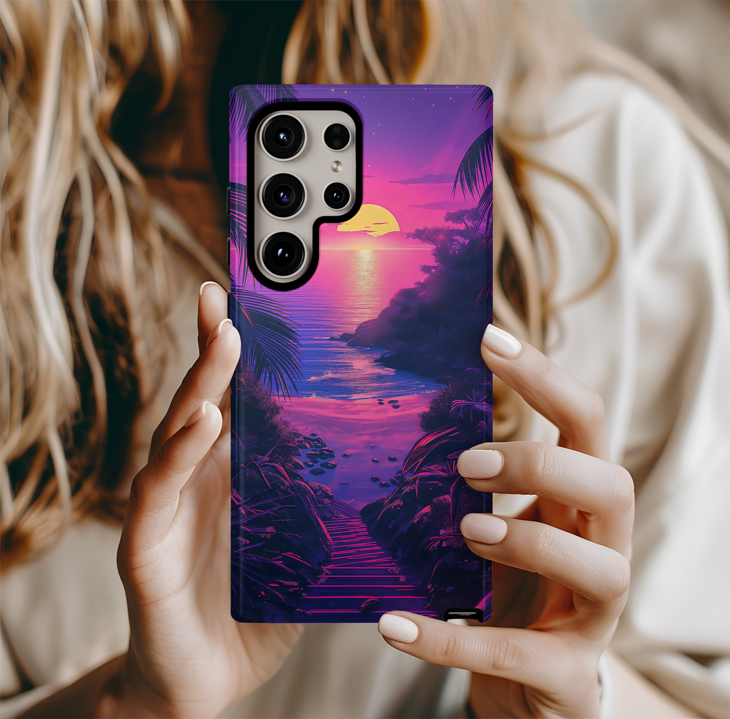 Neon Beach Phone Case – Vibrant Tropical Vibes with Everyday Protection
