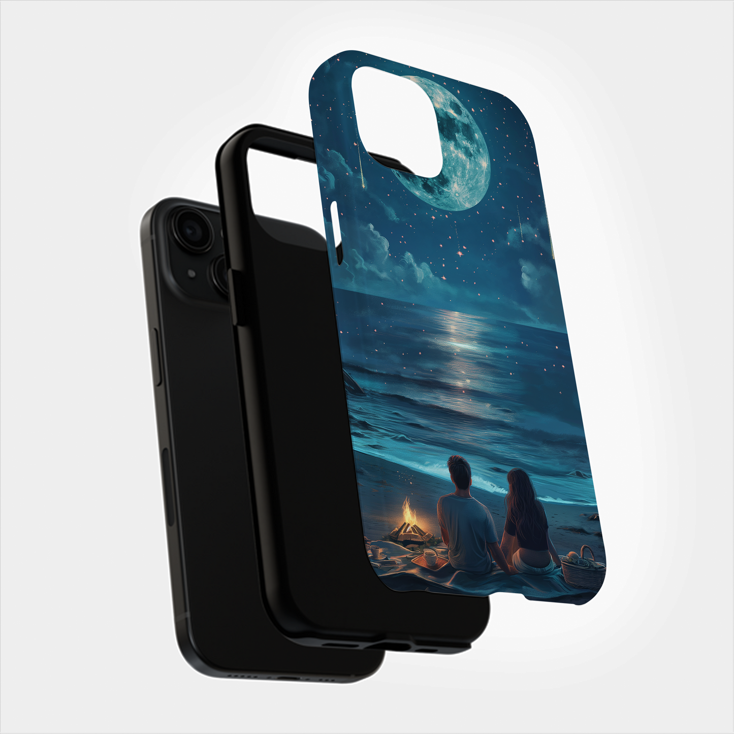 Couple Under the Moonlight Phone Case – Romantic Serenity with Everyday Protection