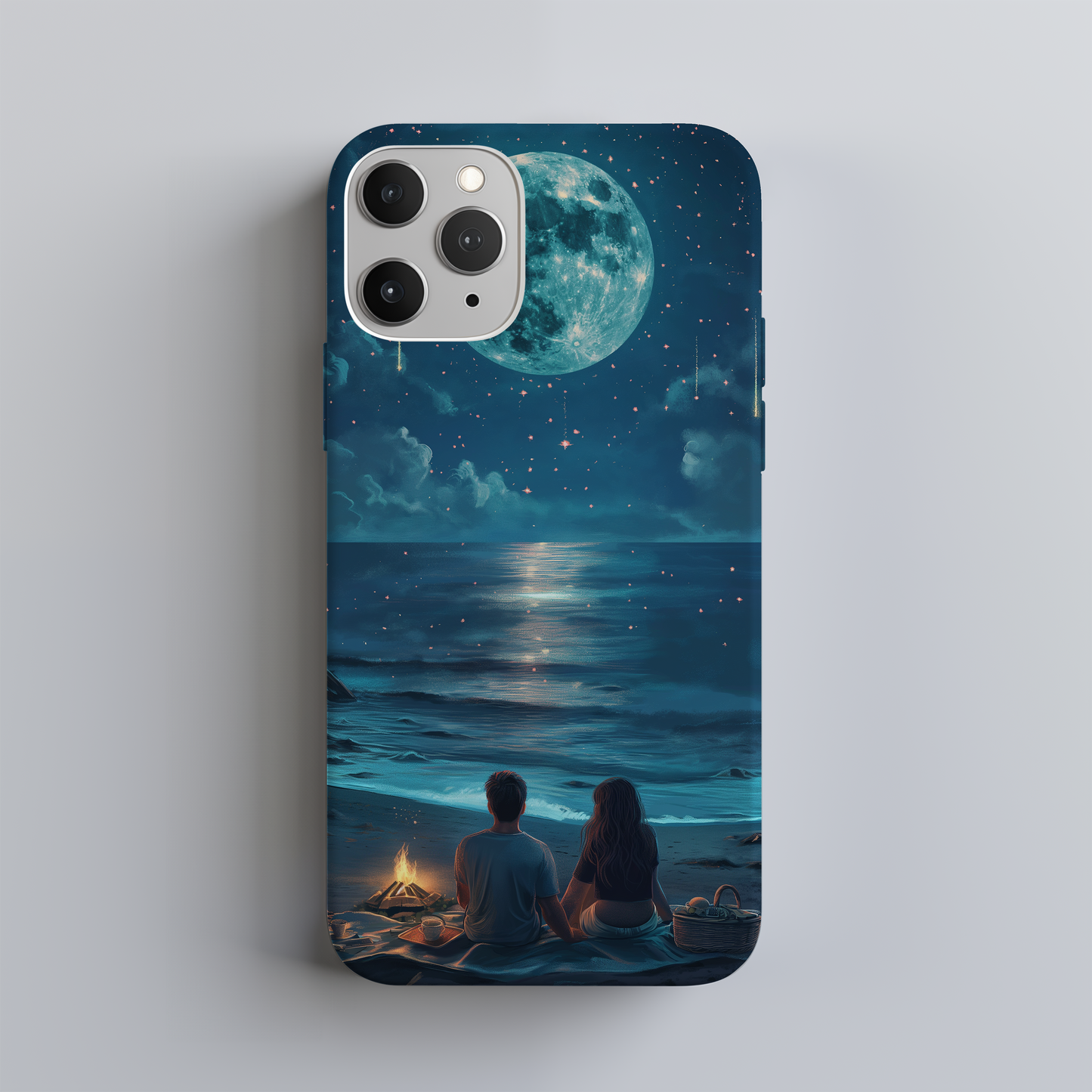 Couple Under the Moonlight Phone Case – Romantic Serenity with Everyday Protection