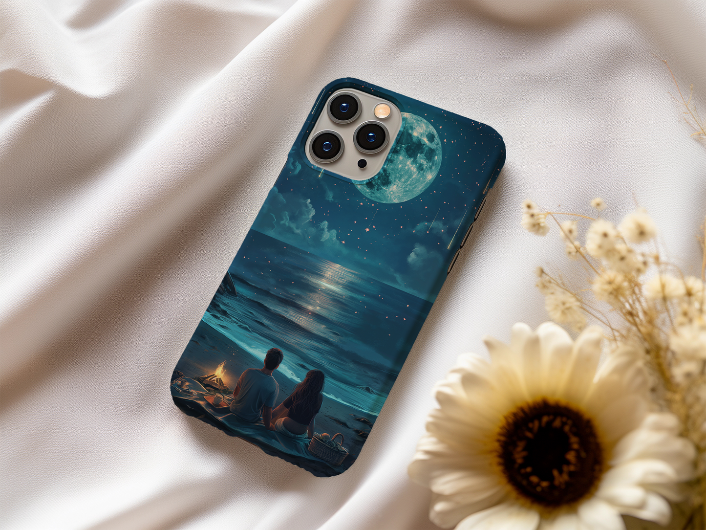 Couple Under the Moonlight Phone Case – Romantic Serenity with Everyday Protection