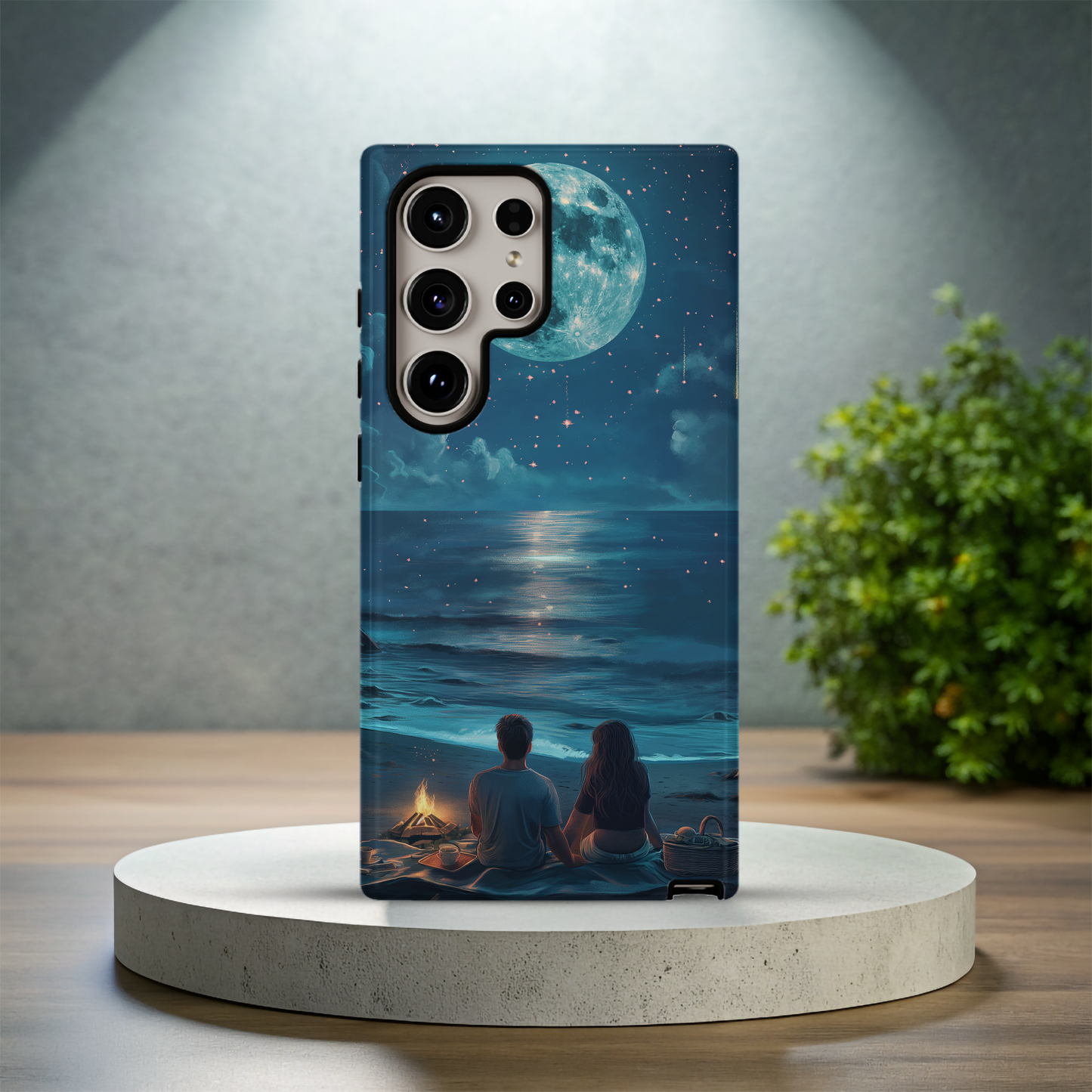 Couple Under the Moonlight Phone Case – Romantic Serenity with Everyday Protection