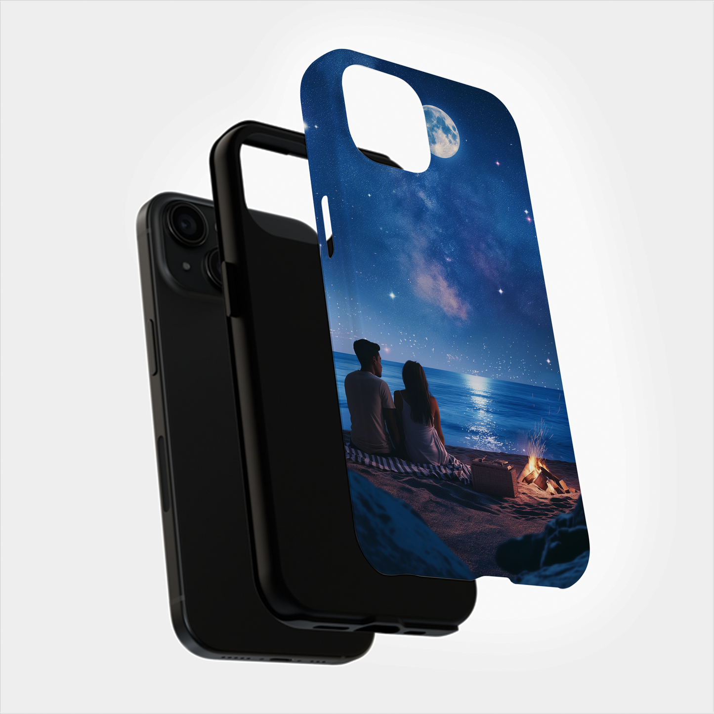 Couple Under the Moonlight Phone Case – Romantic Serenity with Everyday Protection