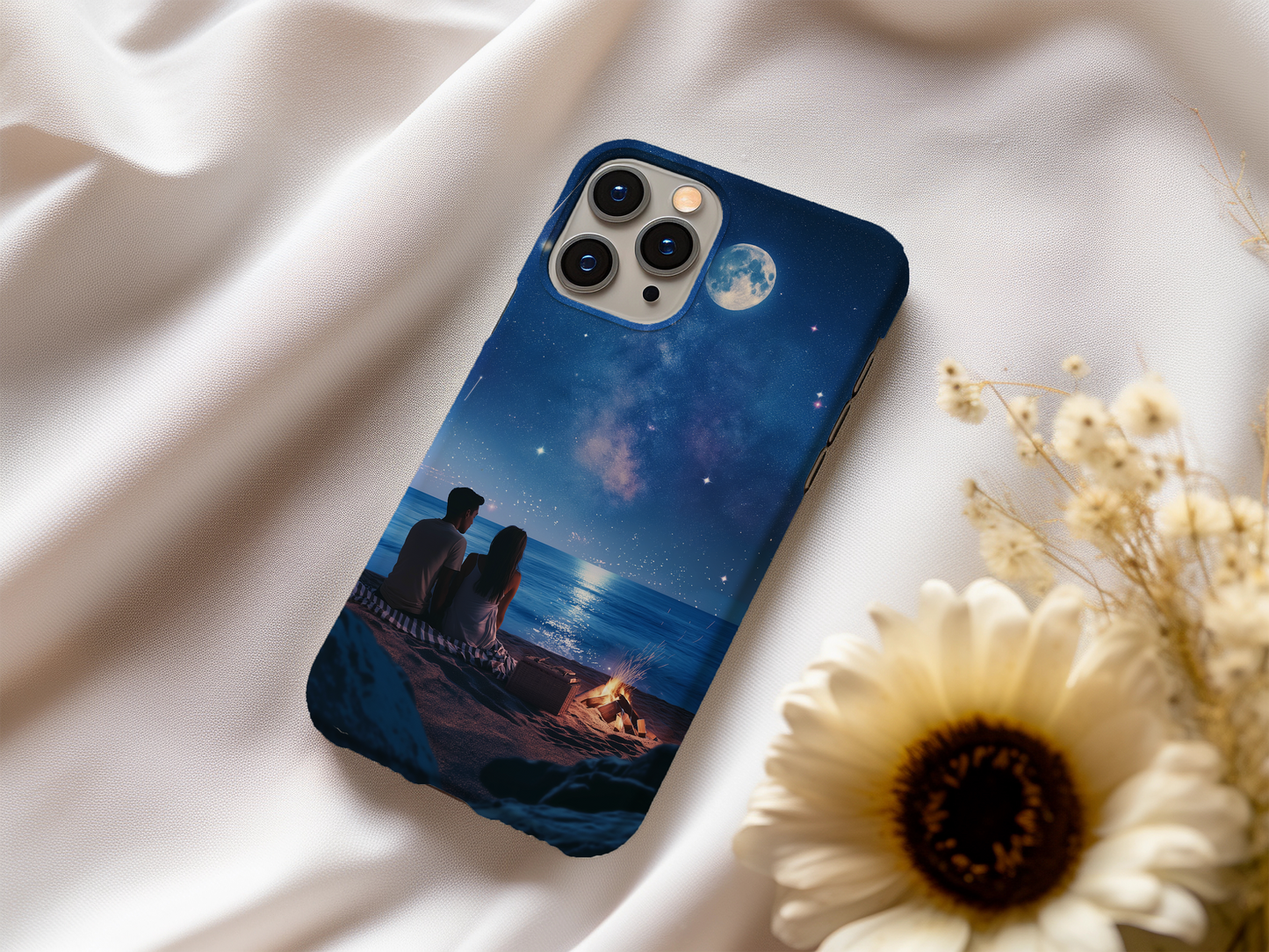 Couple Under the Moonlight Phone Case – Romantic Serenity with Everyday Protection