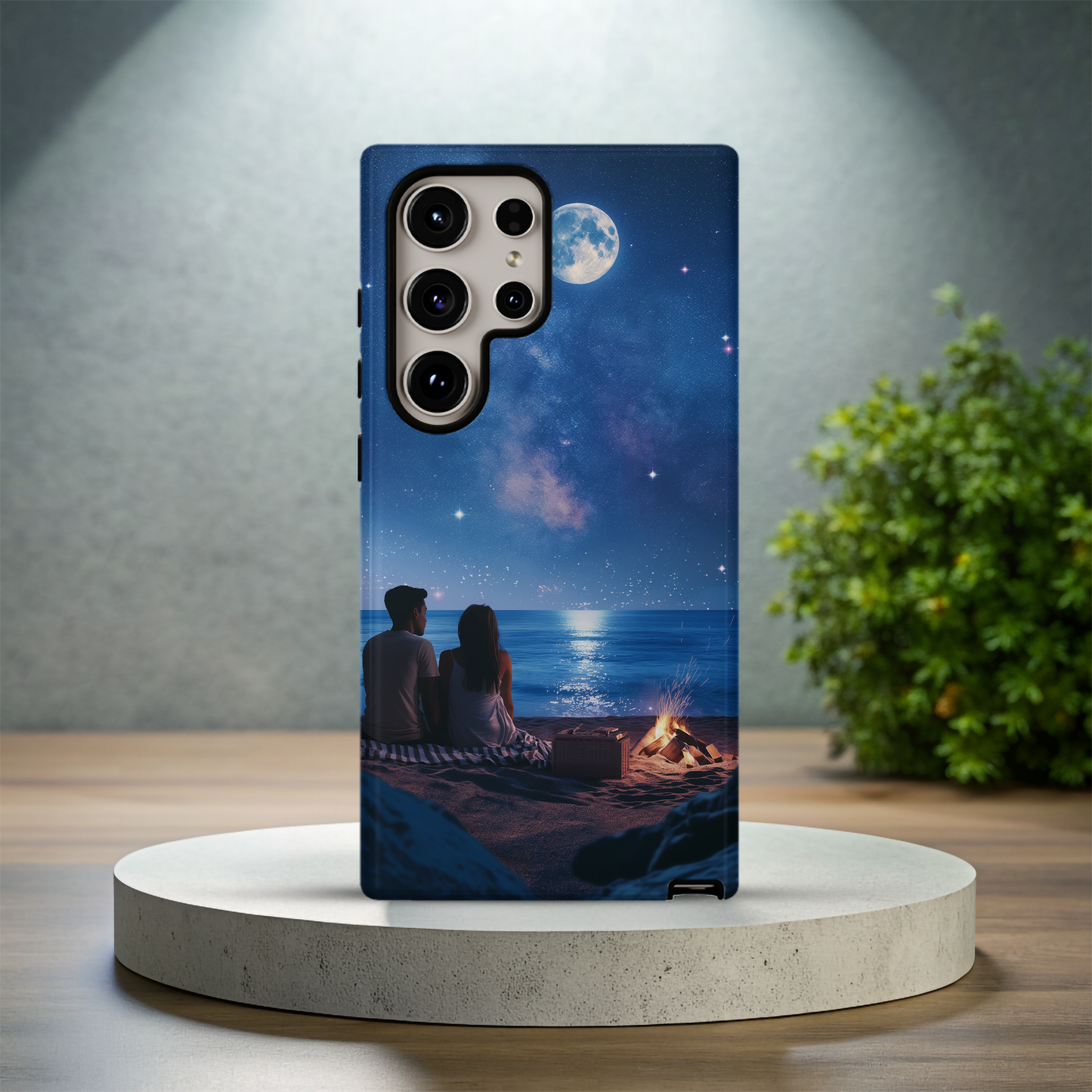 Couple Under the Moonlight Phone Case – Romantic Serenity with Everyday Protection