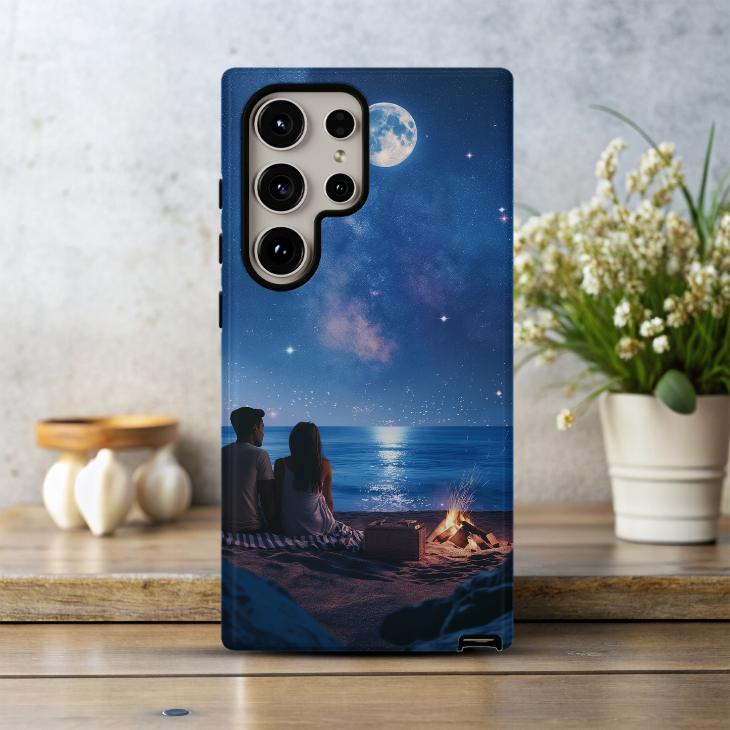 Couple Under the Moonlight Phone Case – Romantic Serenity with Everyday Protection