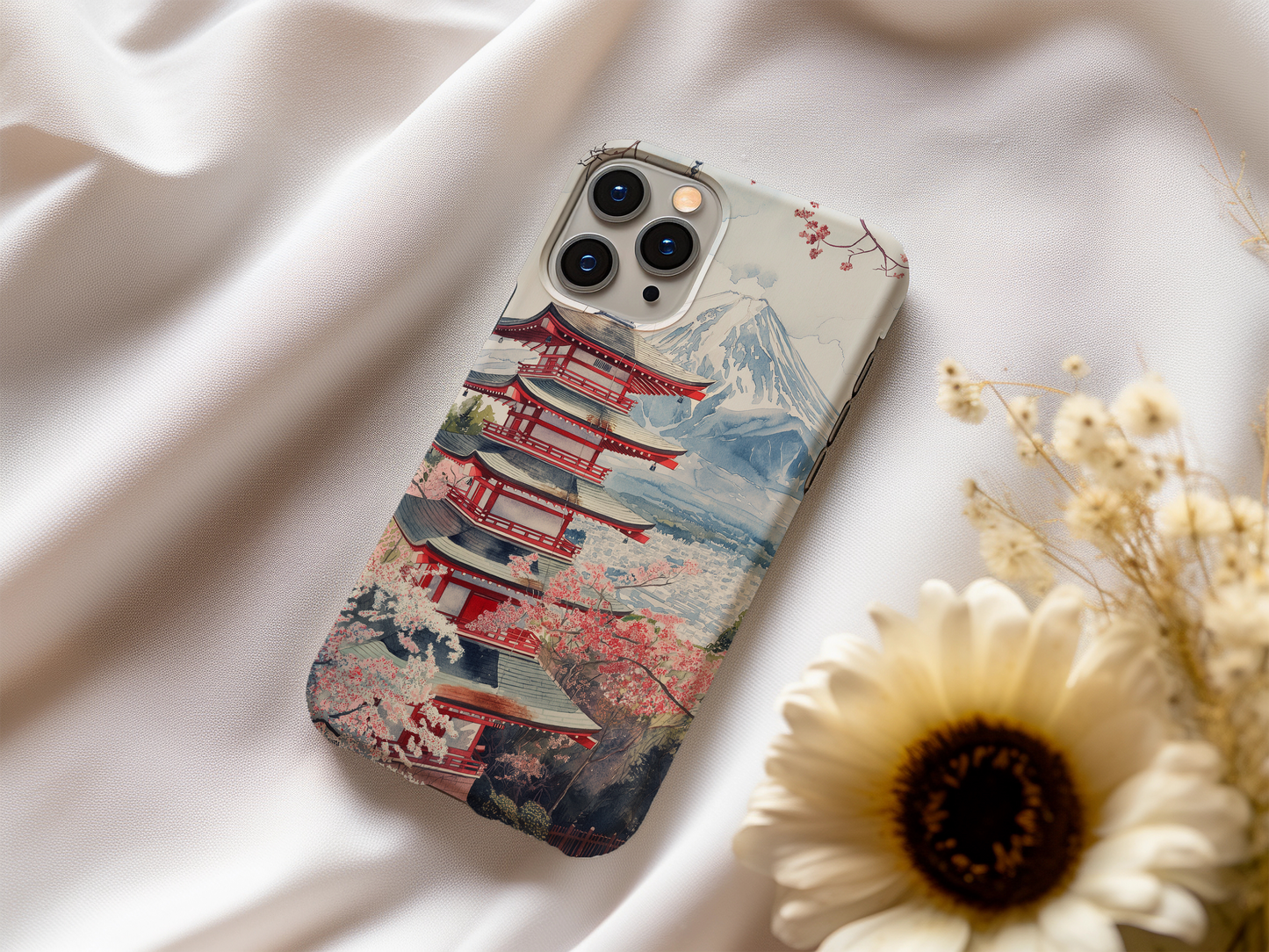 Vintage Japanese Village Phone Case – Tranquil Tradition with Everyday Protection