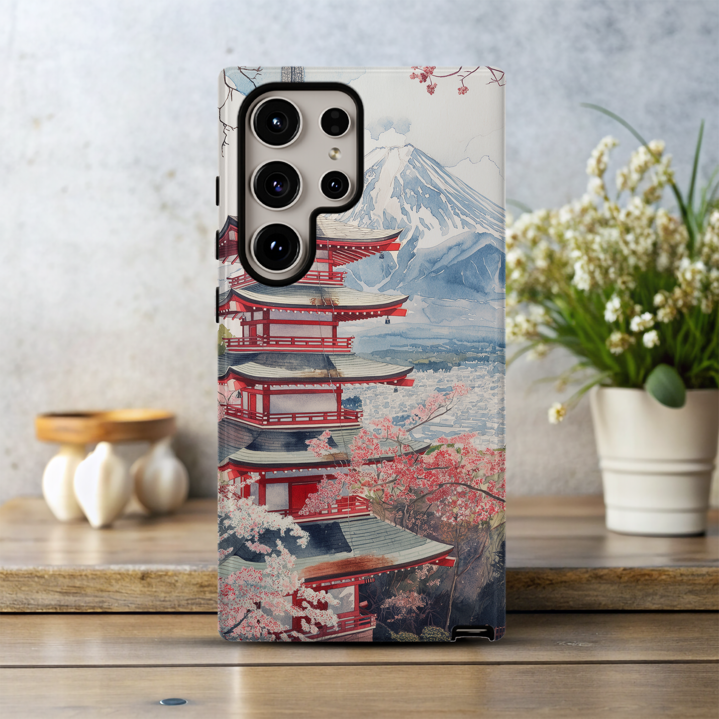 Vintage Japanese Village Phone Case – Tranquil Tradition with Everyday Protection