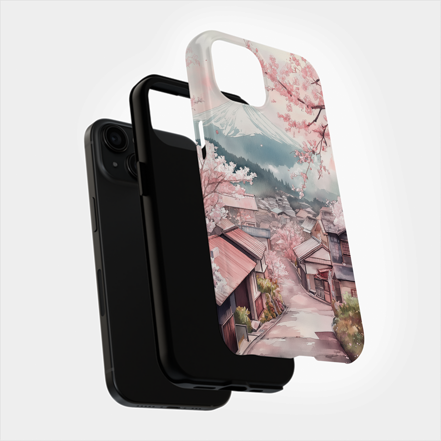 Vintage Japanese Village Phone Case – Tranquil Tradition with Everyday Protection